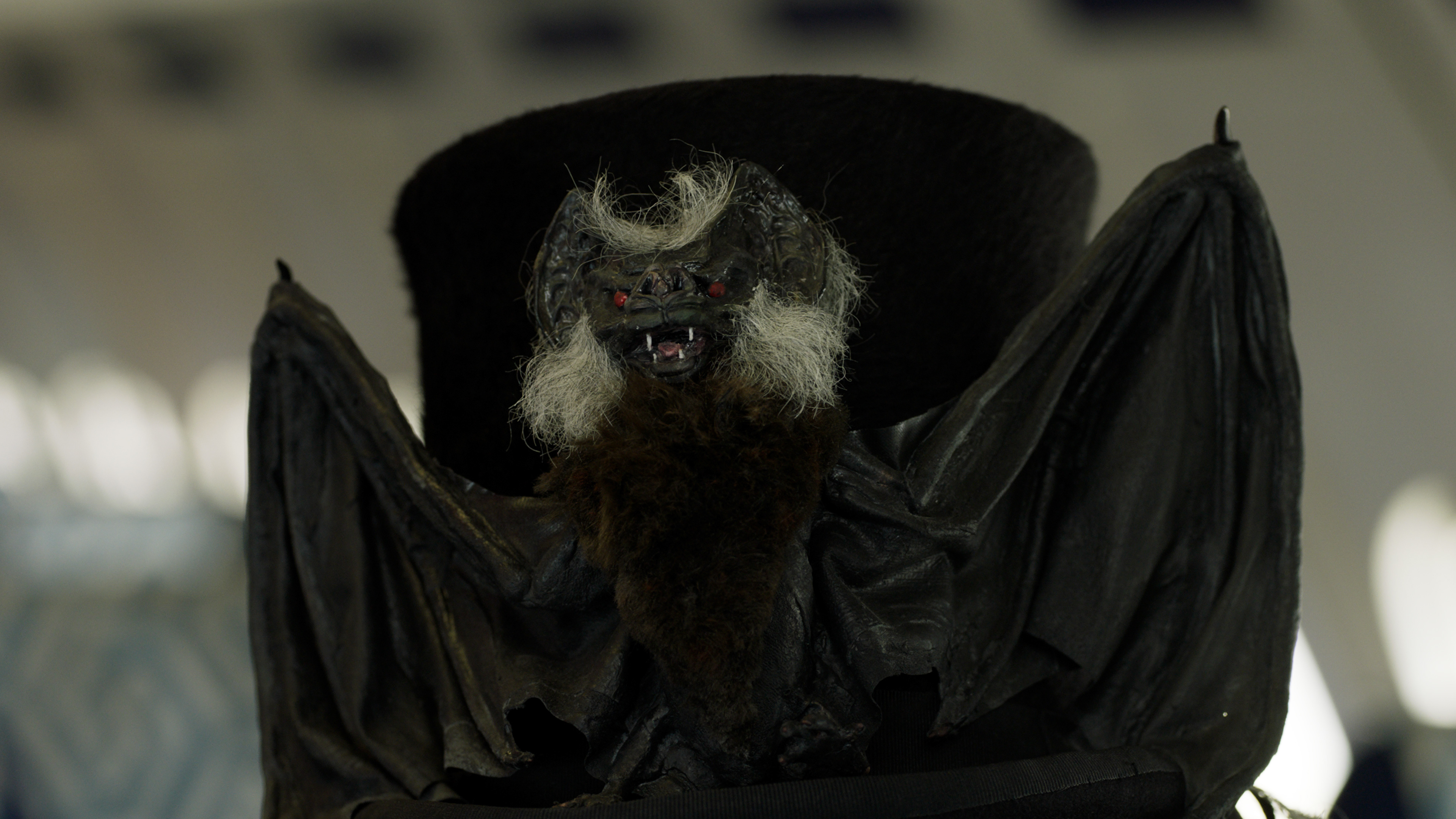 Replace plastic bat face with animated face: before