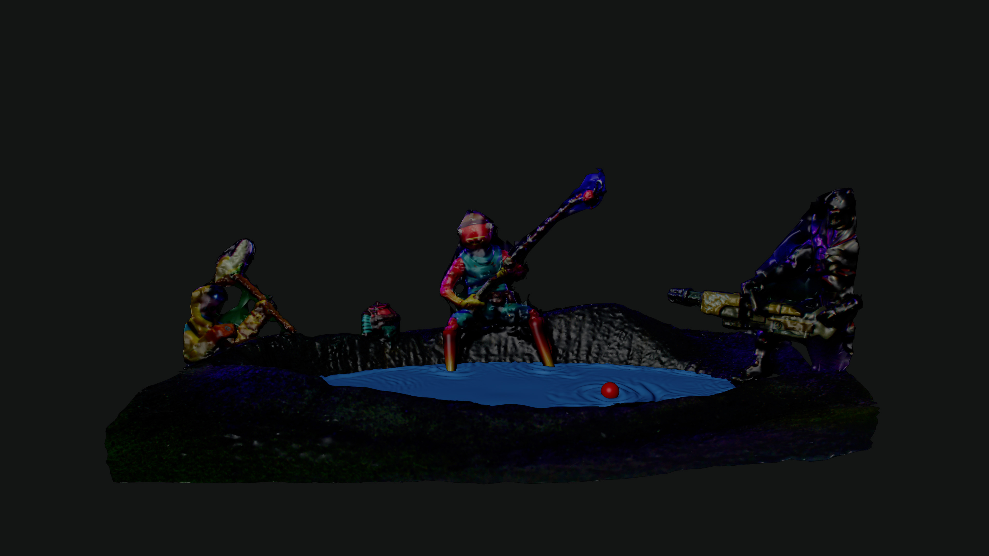 Photogrammetry for added water reflections and refractions