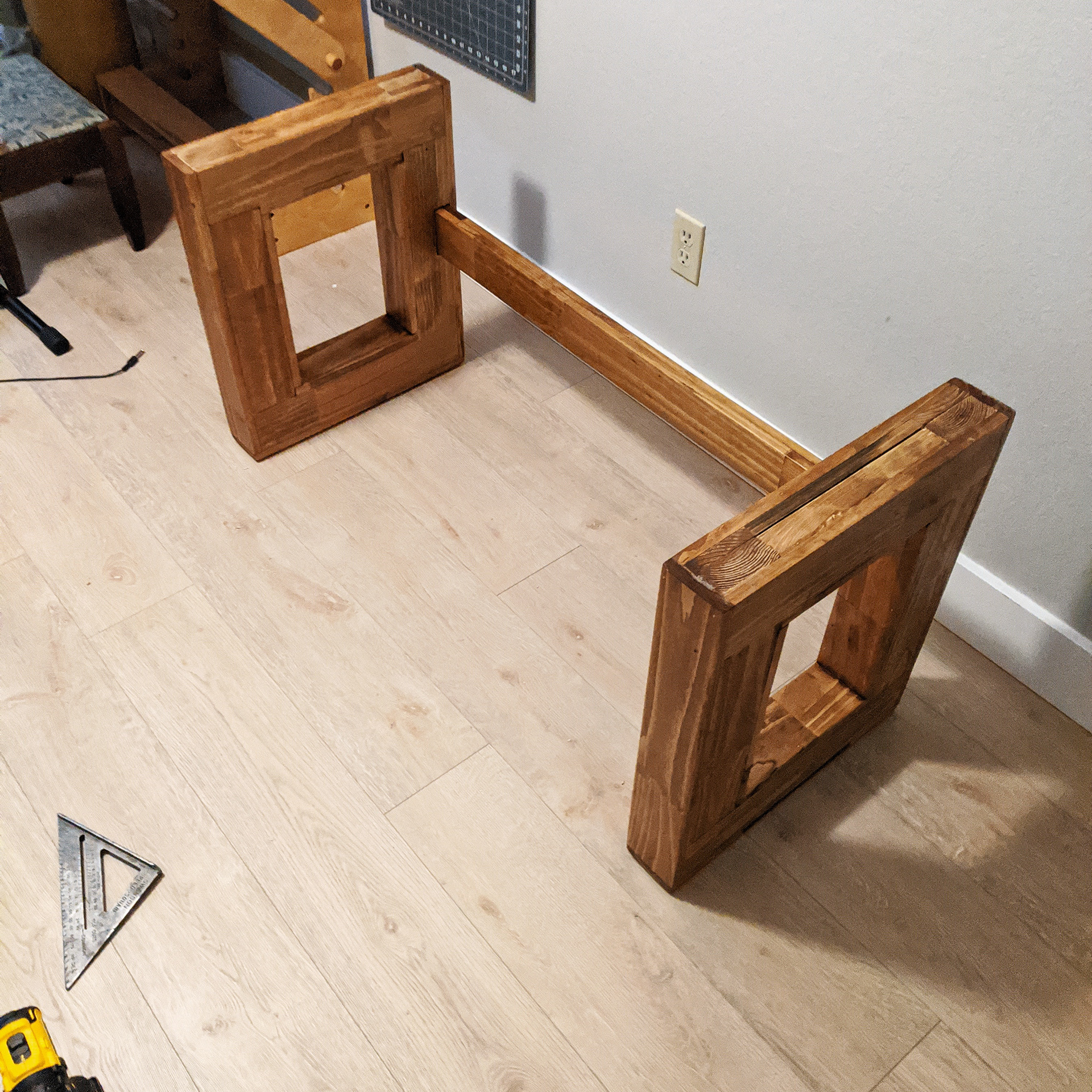 Legs assembled separately to make future moves easier.