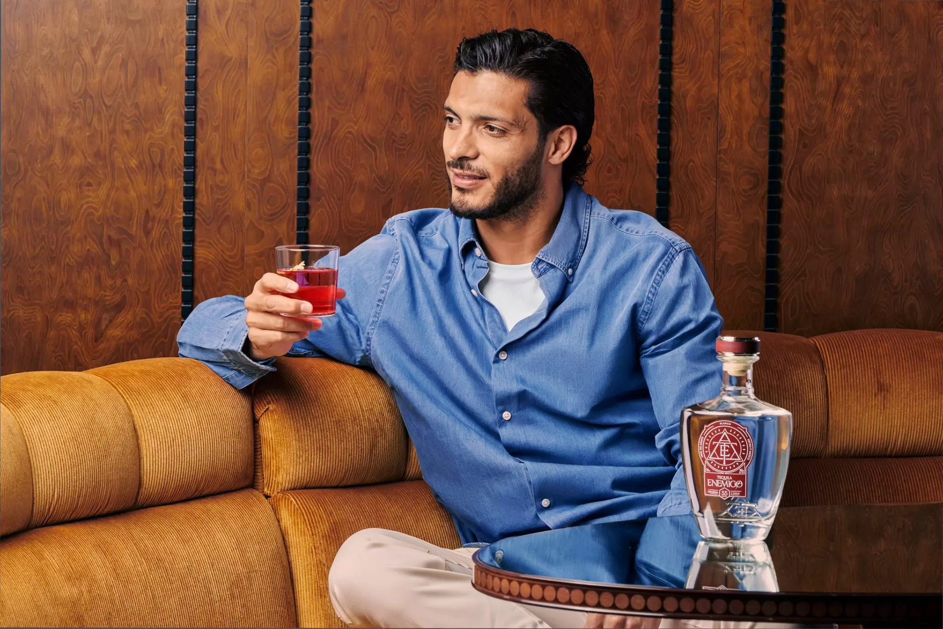 Raúl Jiménez Mexican footballer at Craven Cottage for Fulham FC & Enemigo Tequila