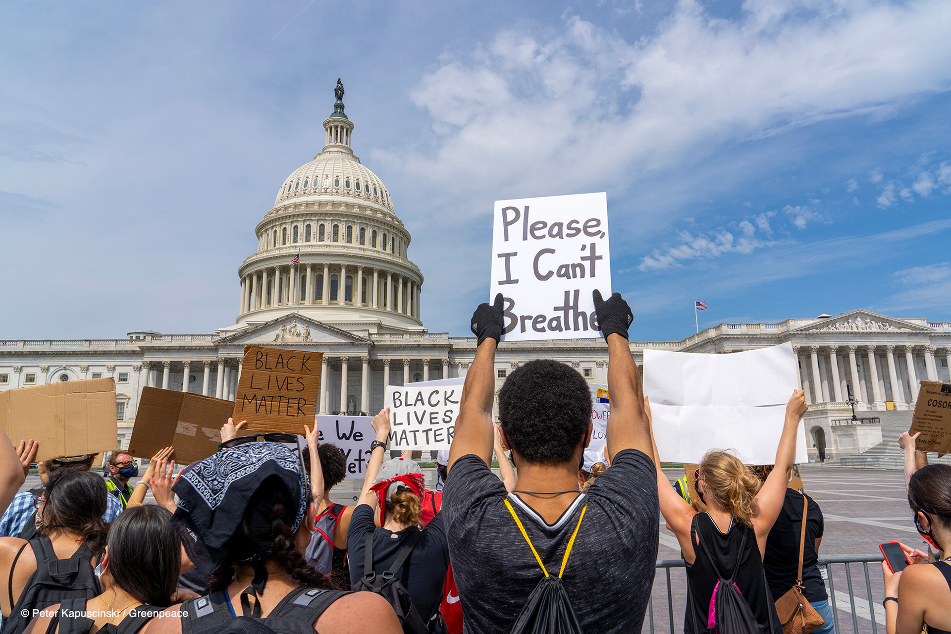 Demonstration on Capitol Hill over the killing of George Floyd. Photo: Peter Kapuscinski / Greenpeace 