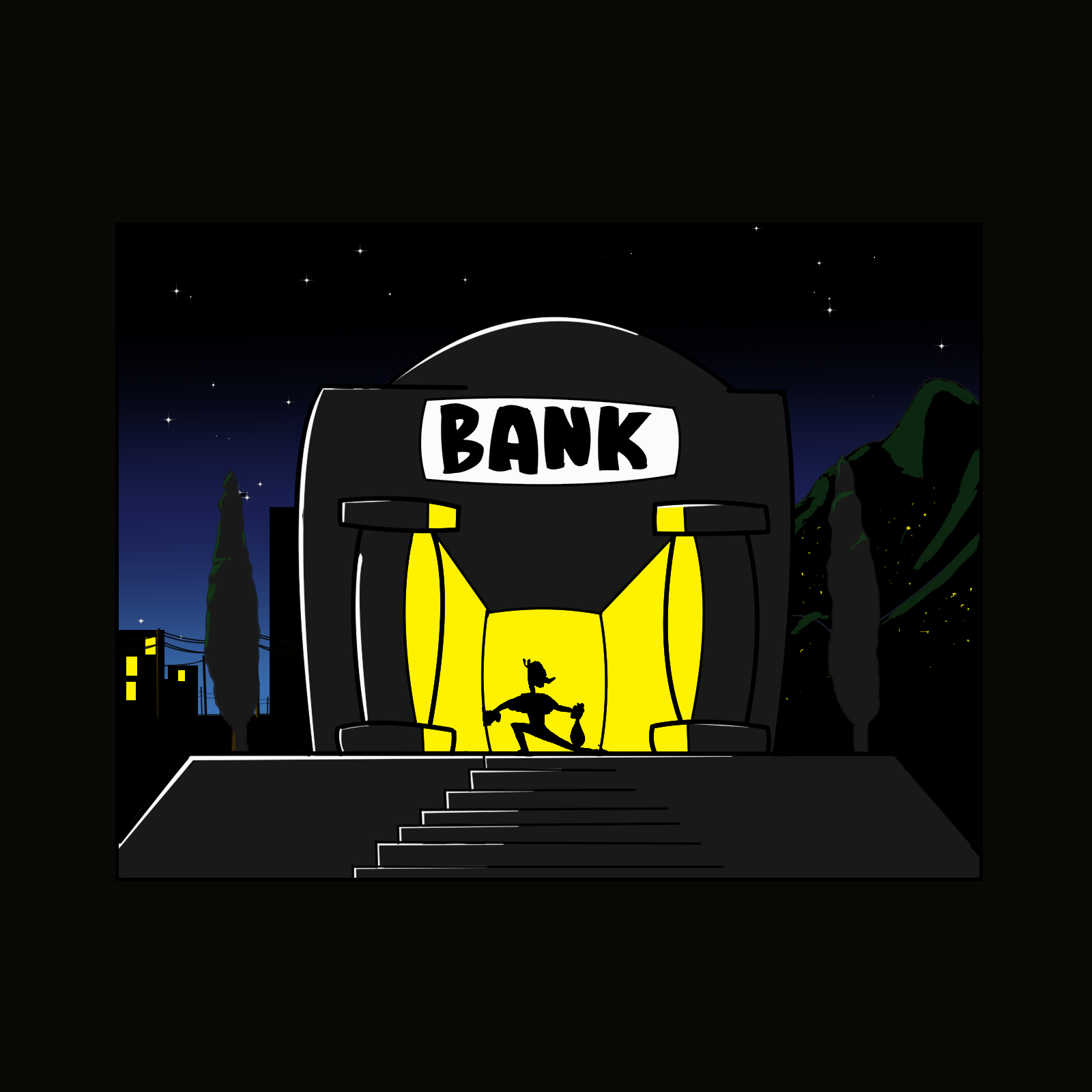 Arbury Bank. And a late night depositor!?
