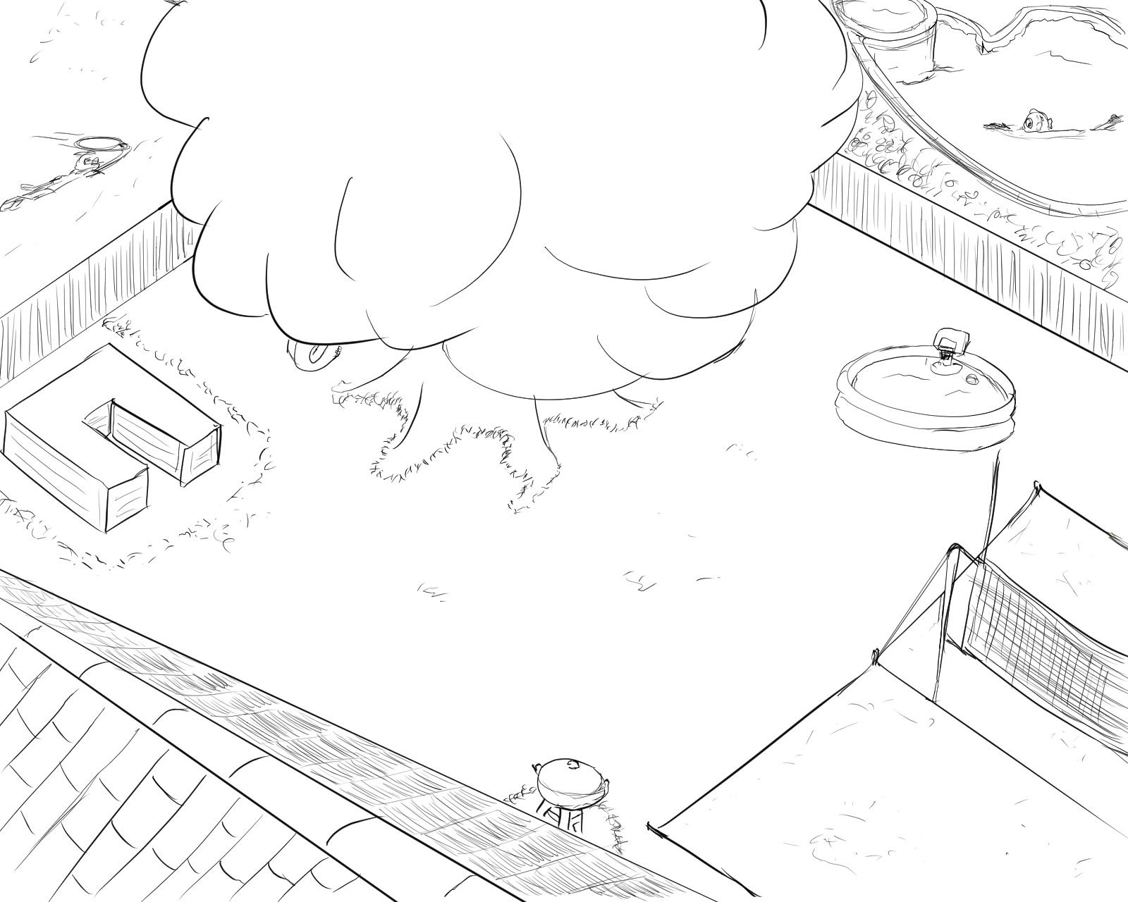 The Foresters' backyard, initial design