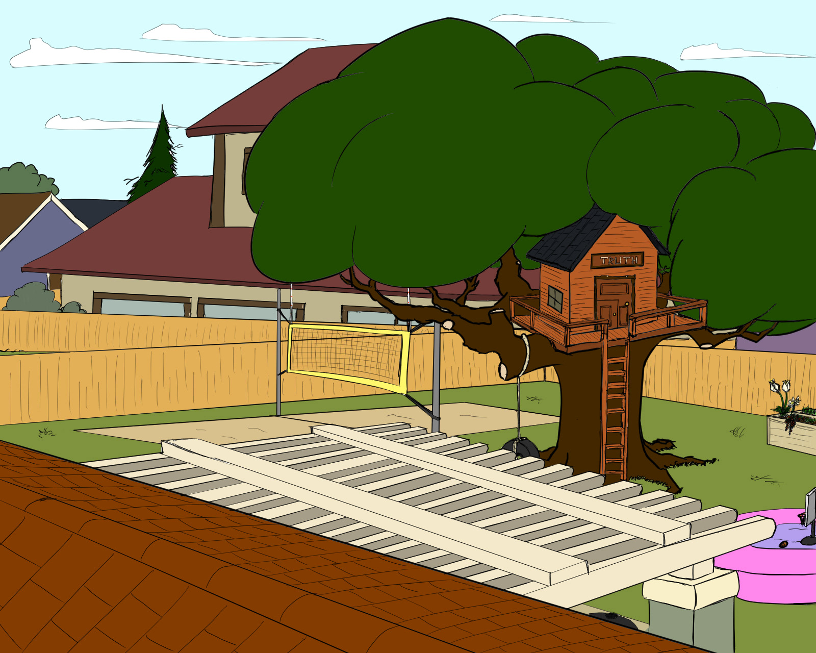The backyard, as appeared in Issue 2