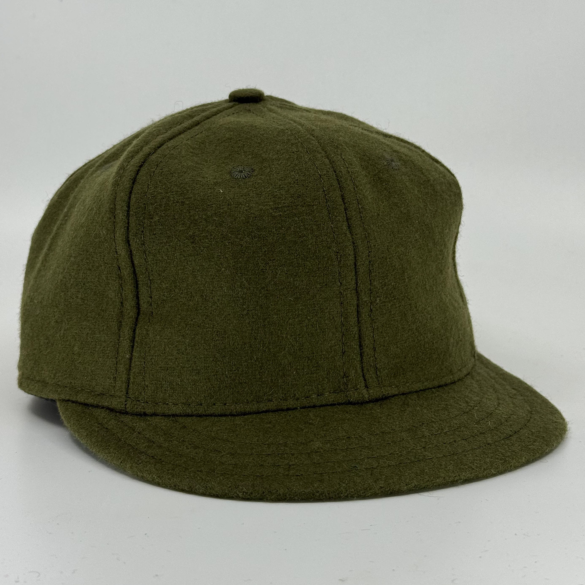 Olive Wool 6-panel with short visor