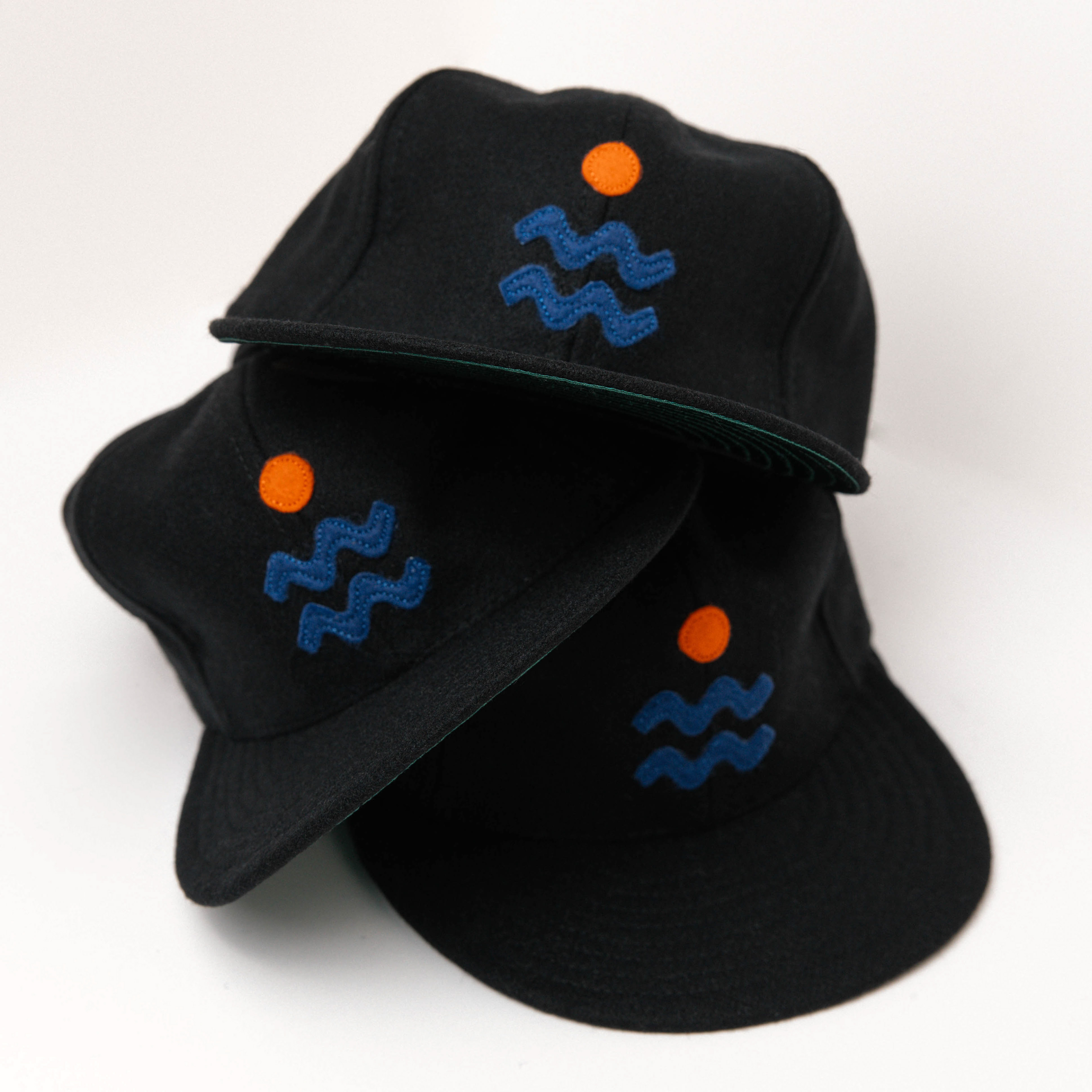 Black Wool 6-panel with felt applique