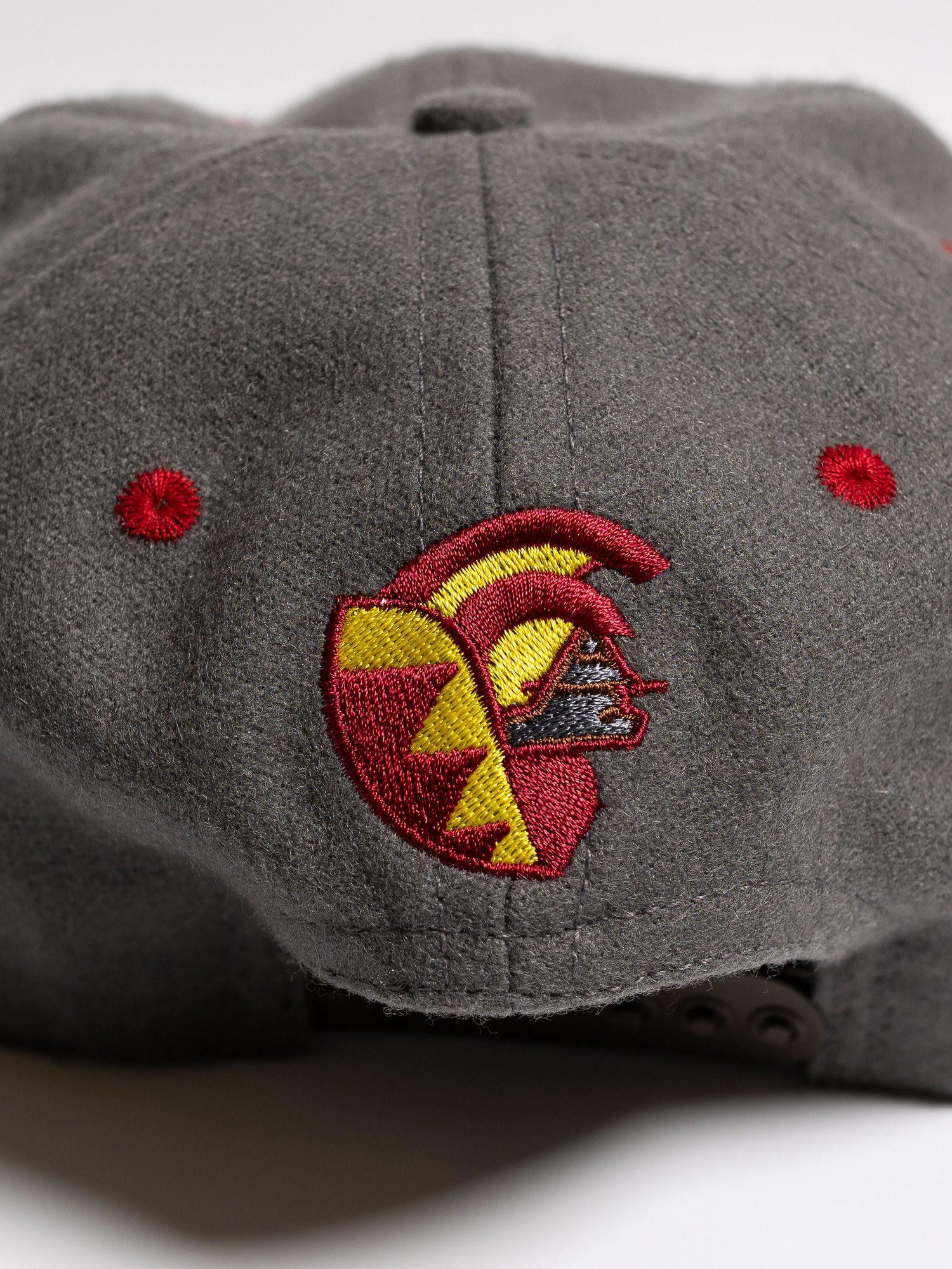 Gray Wool with flat embroidery on back