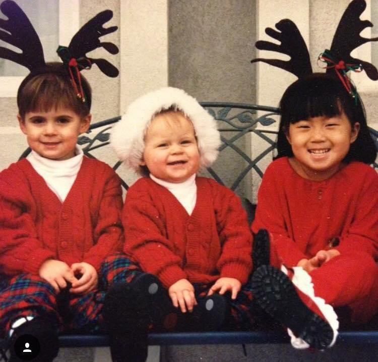 Celebrating Christmas with my brother and sister