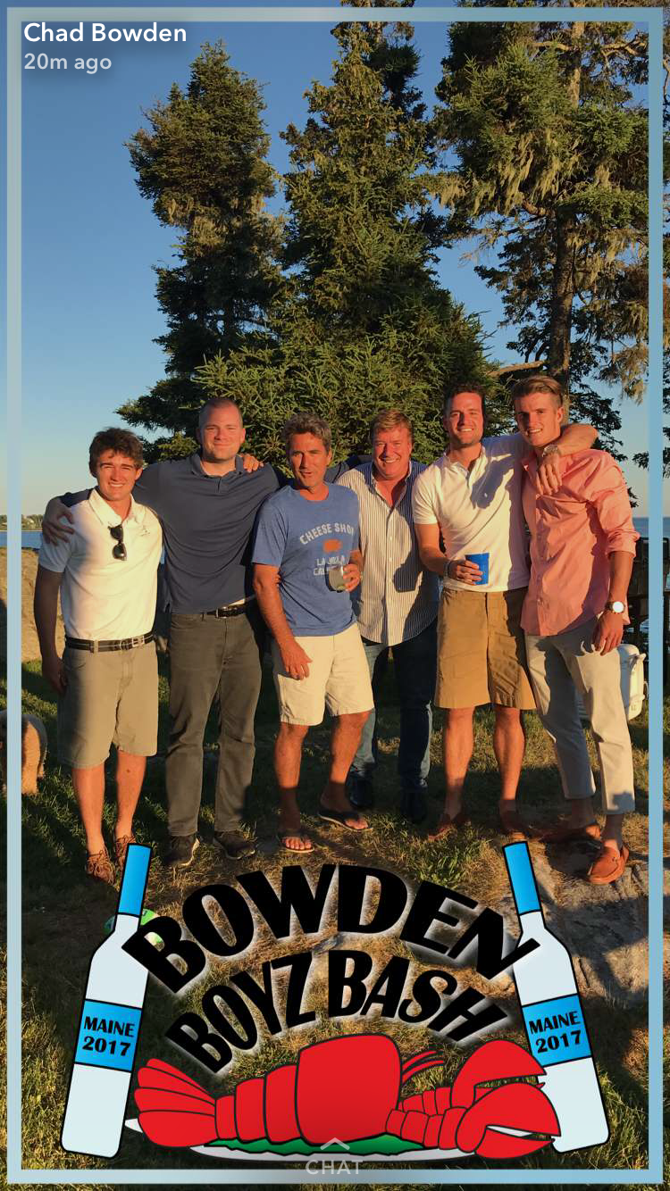 Celebrating a boys weekend in Maine with a filter