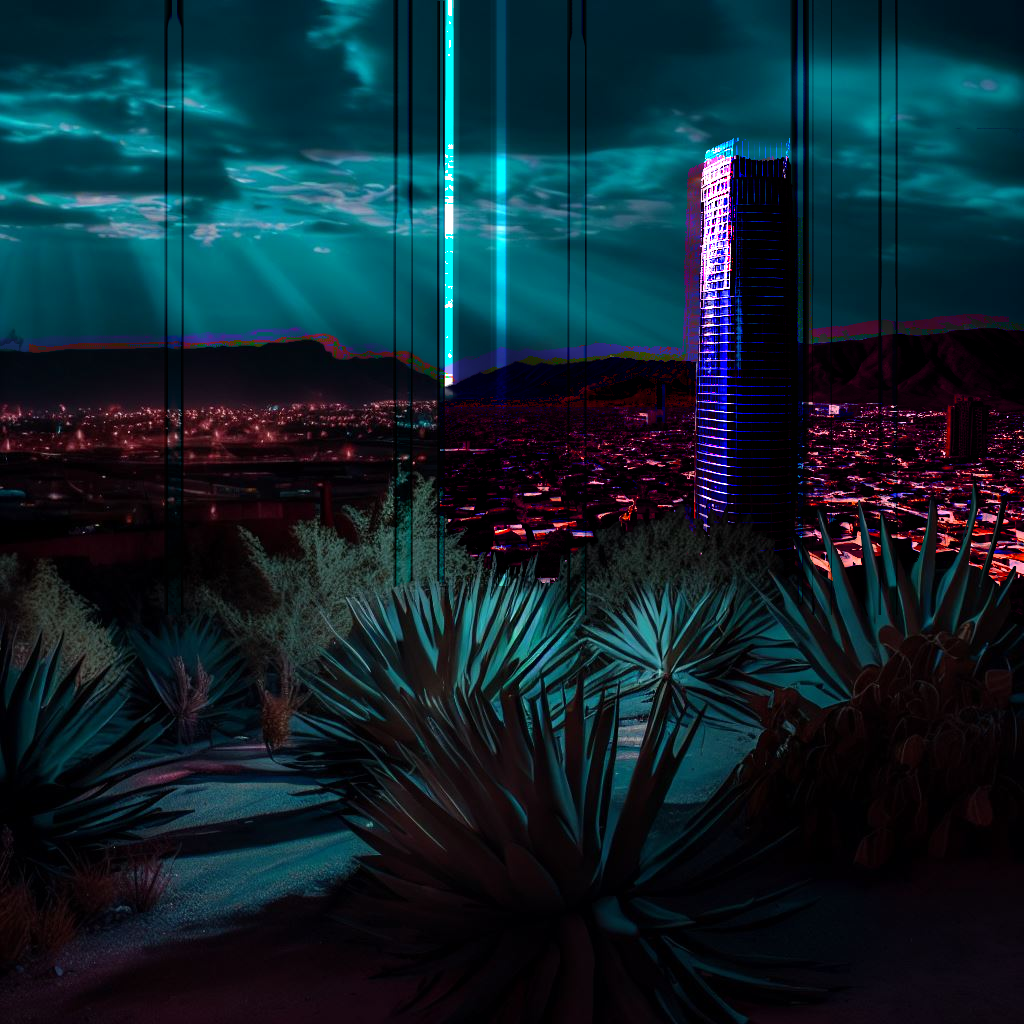 Torre AN-35. Ilustración digital y fotomontaje. Impresión digital de 40cm x 40cm. 2023