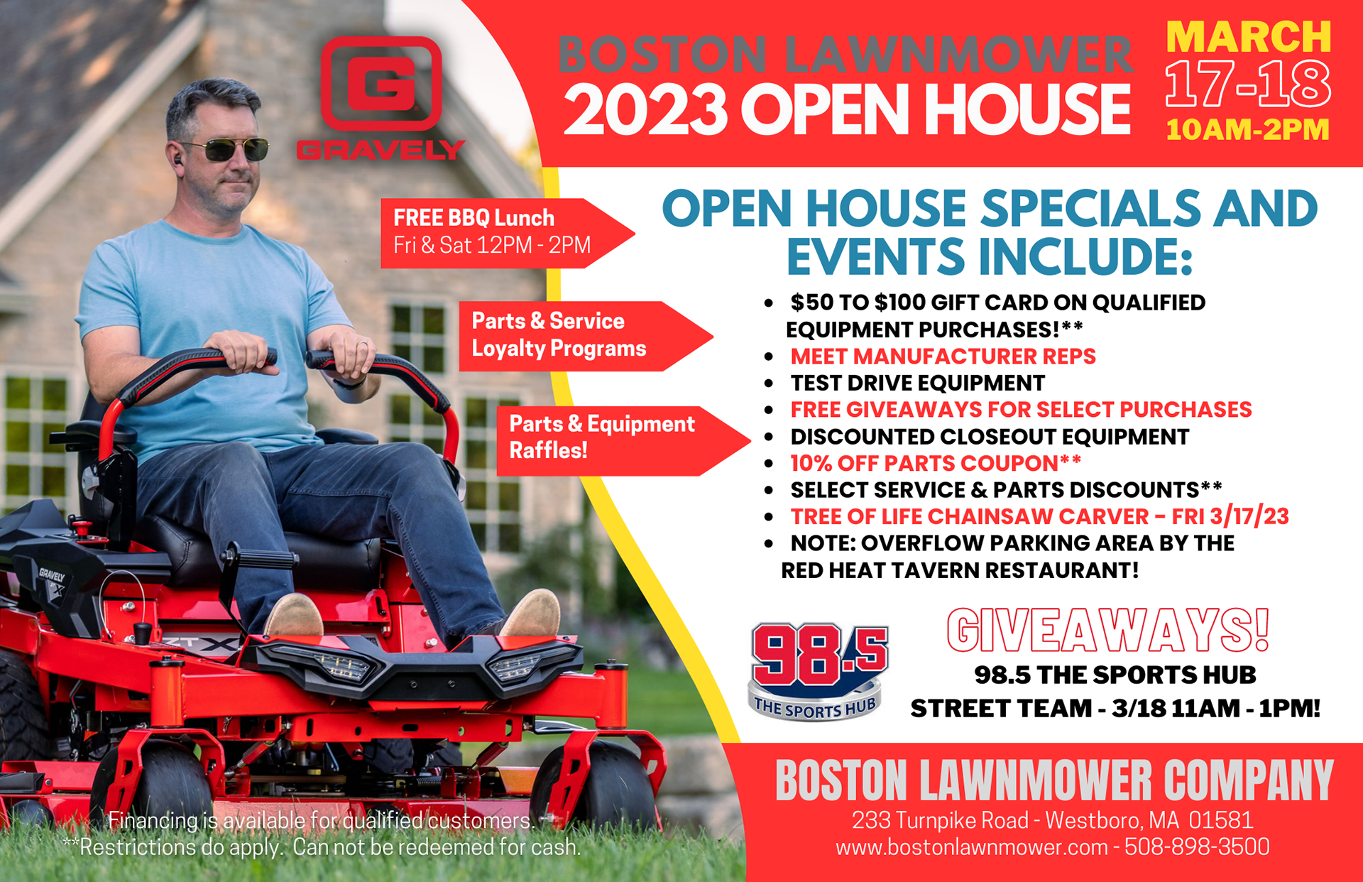 Boston Lawnmower 2023 Open House Page
