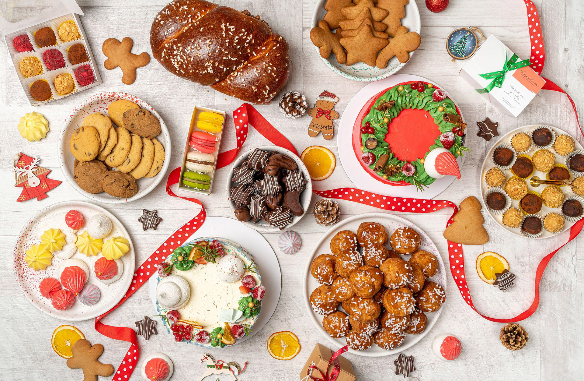 Professional cakes photography in Christmas theme