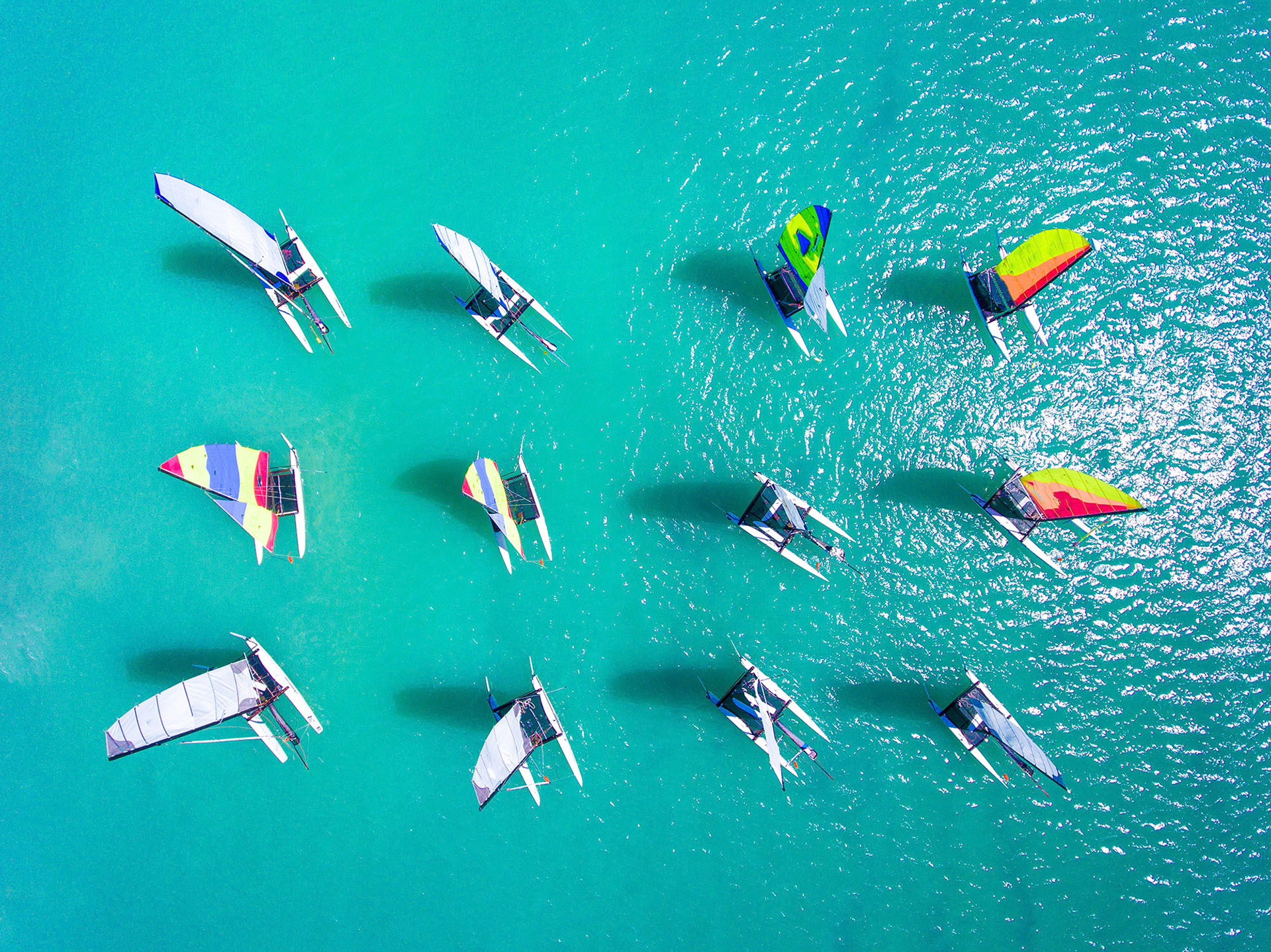 Small yachts on the sea in Greece Lefkada Ioanian Island