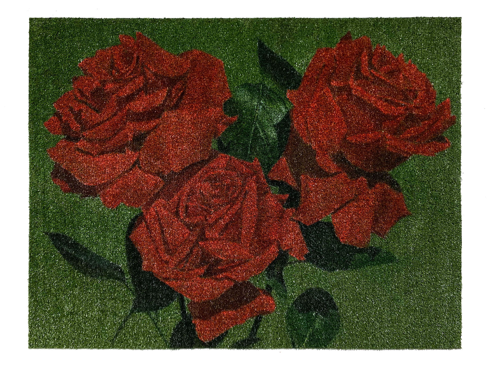 Bloom, 2023. Oil on synthetic turf, 90 x 117.5 cm. Available.