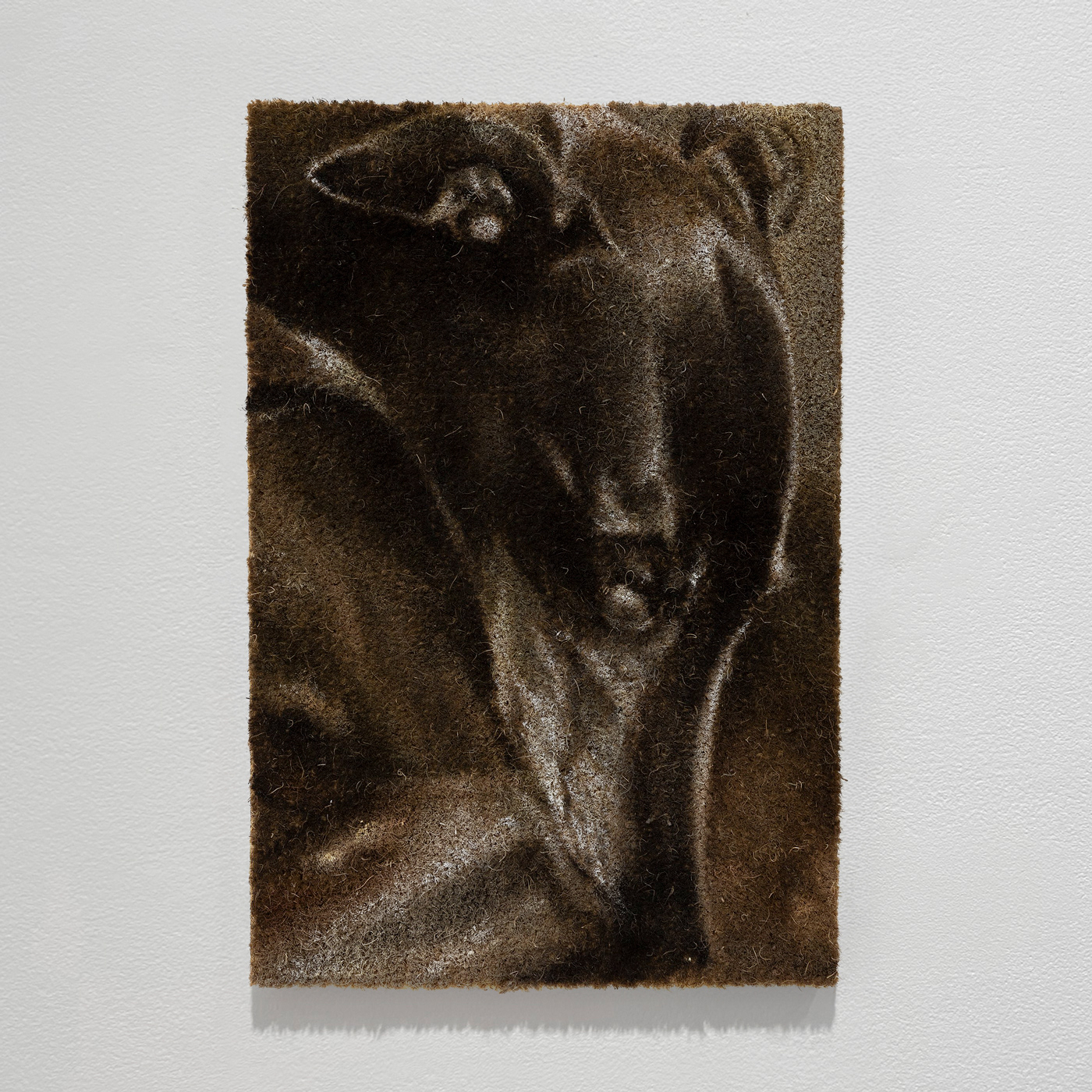 Slacker, 2024. Oil and spray paint on coir, 40 x 60cm. Sold.