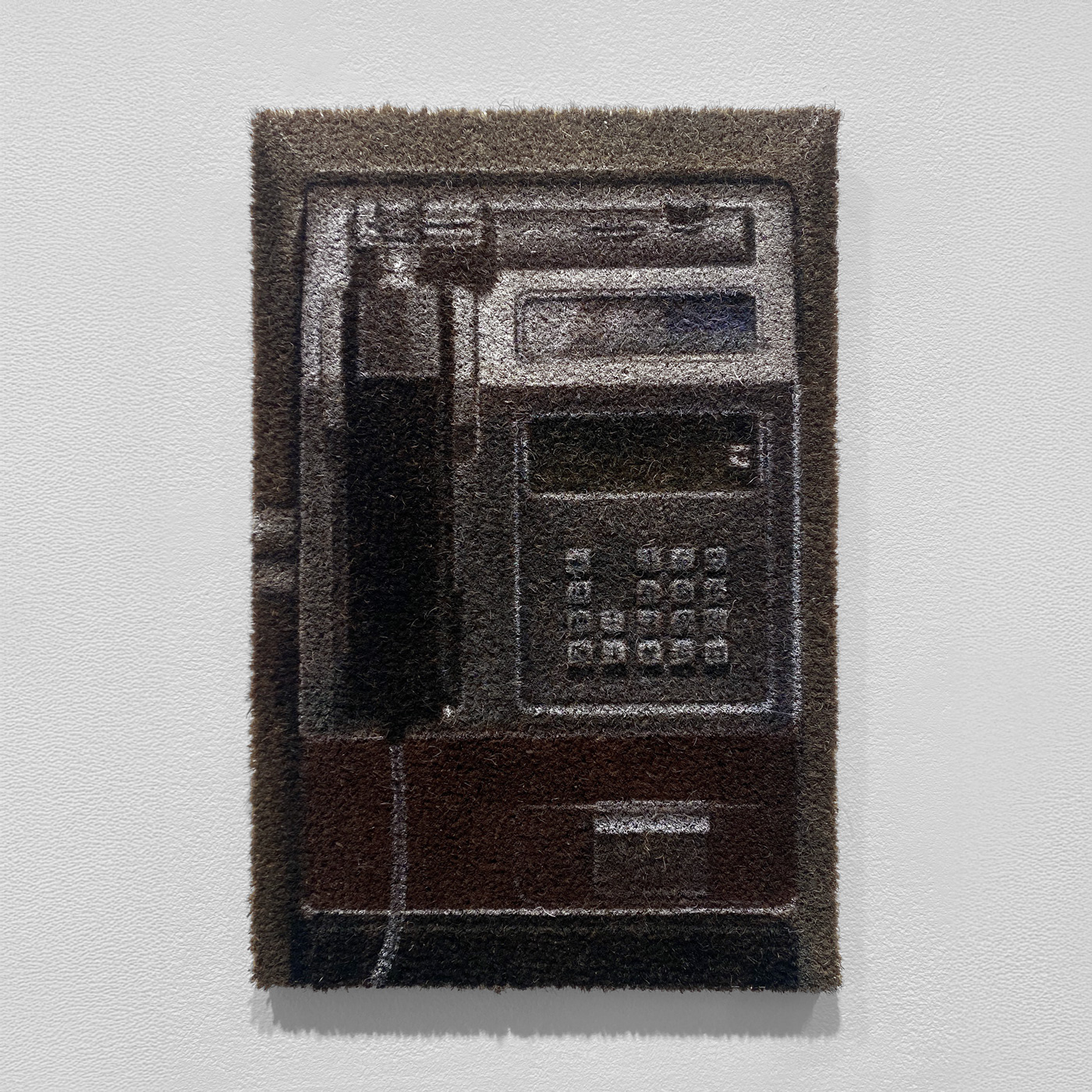 Dialtone, 2025. Oil on coir, 40 x 60cm. Available.