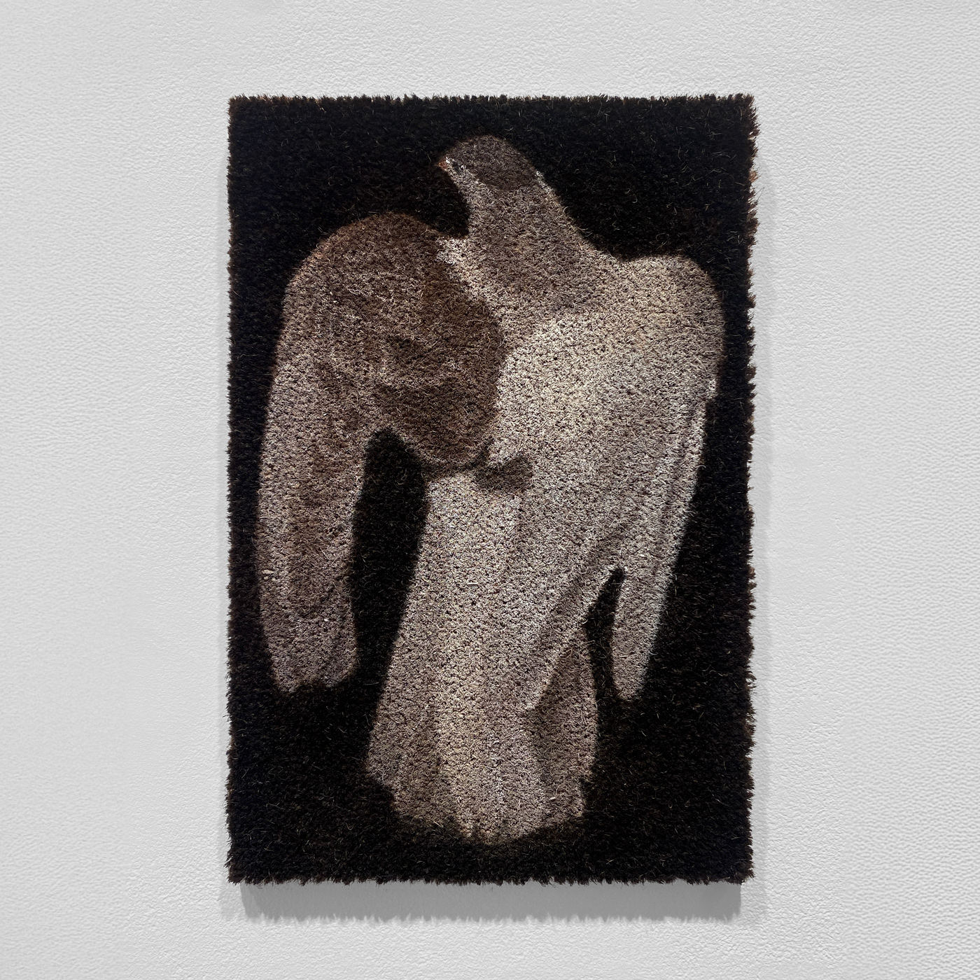 Carrier, 2025. Oil and spray paint on coir, 40 x 60cm. Available.