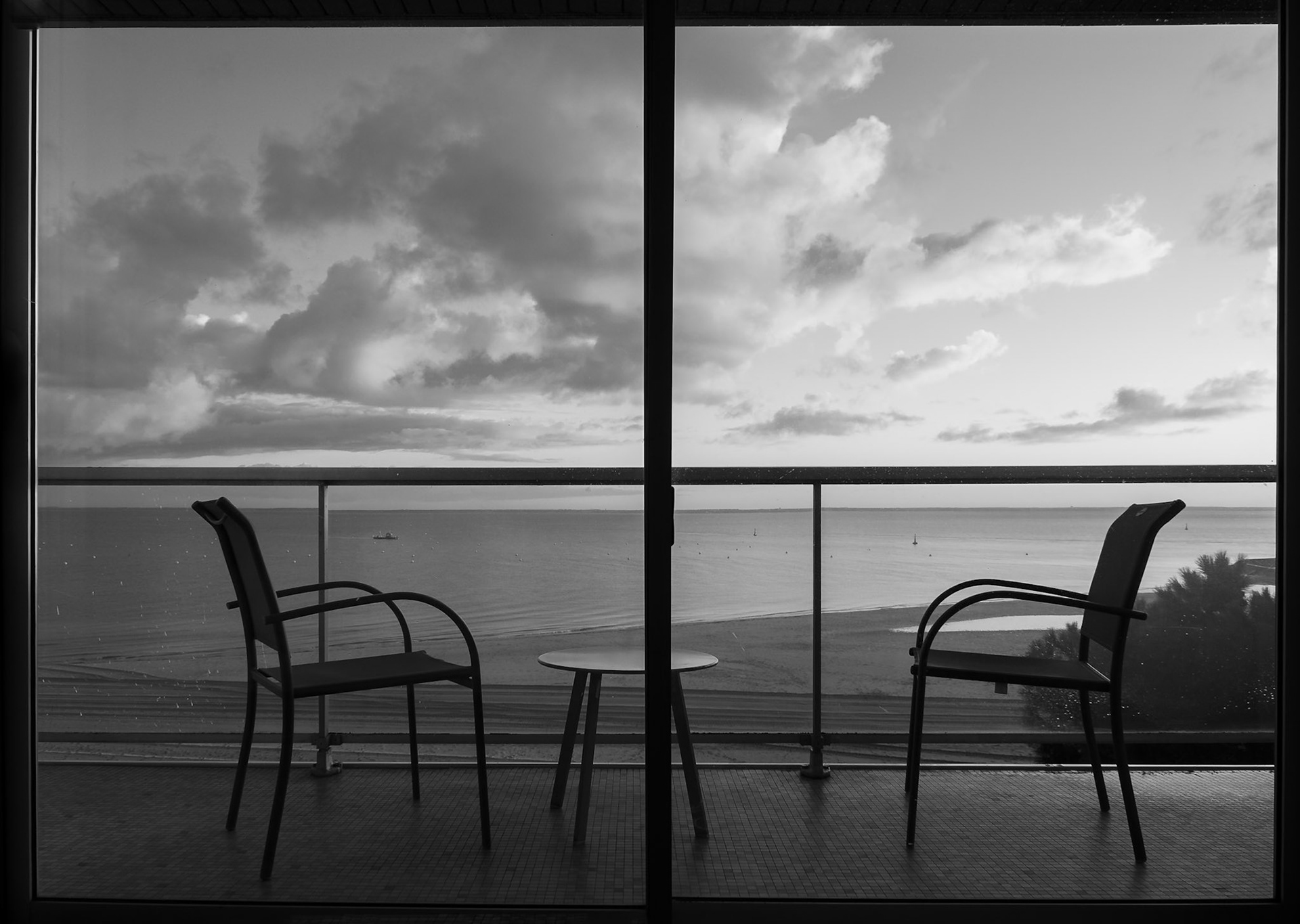 bassin d'arcahon depuis la chambre d'hotel