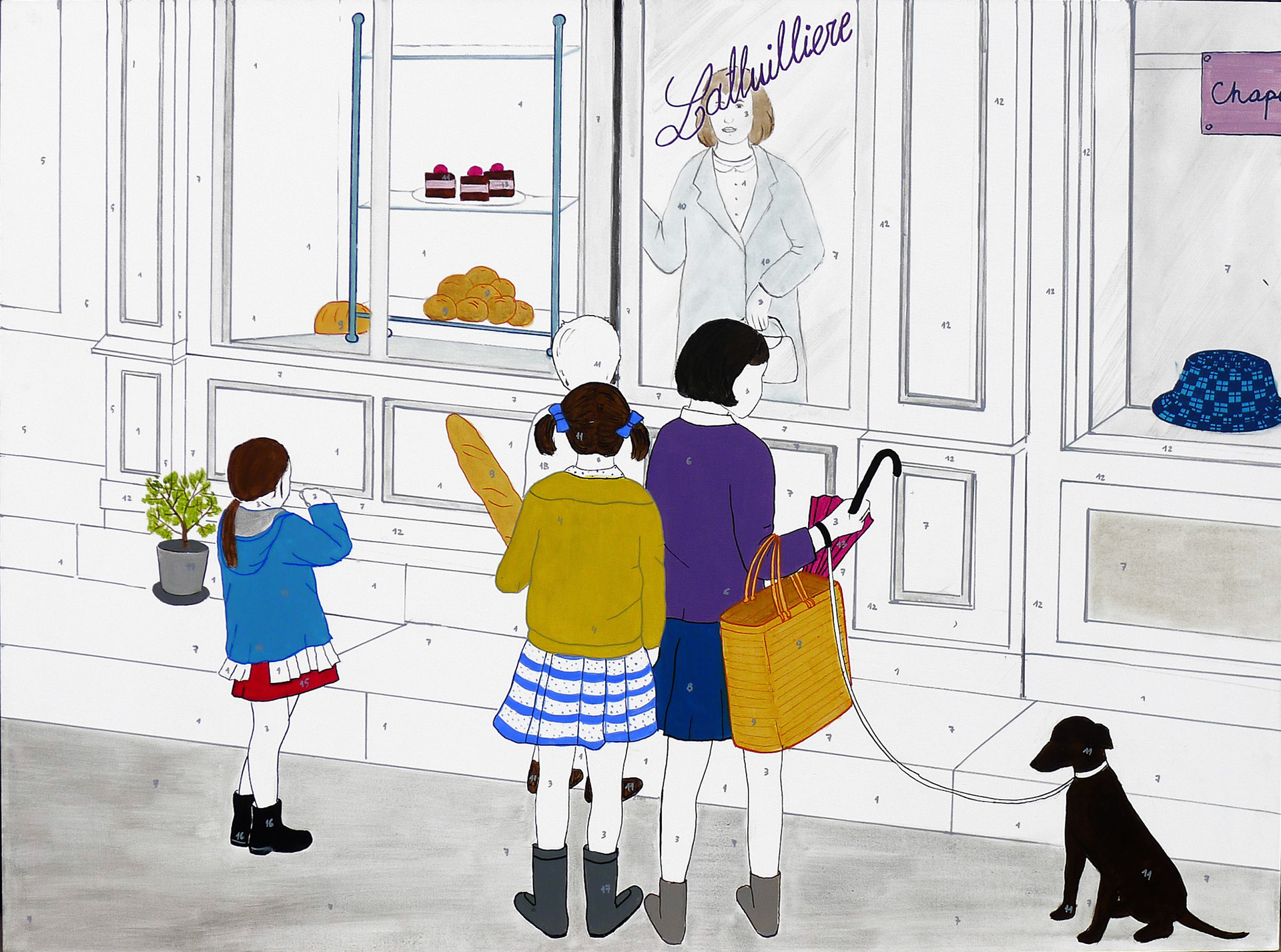 Dzieci przy piekarni, 120x90cm