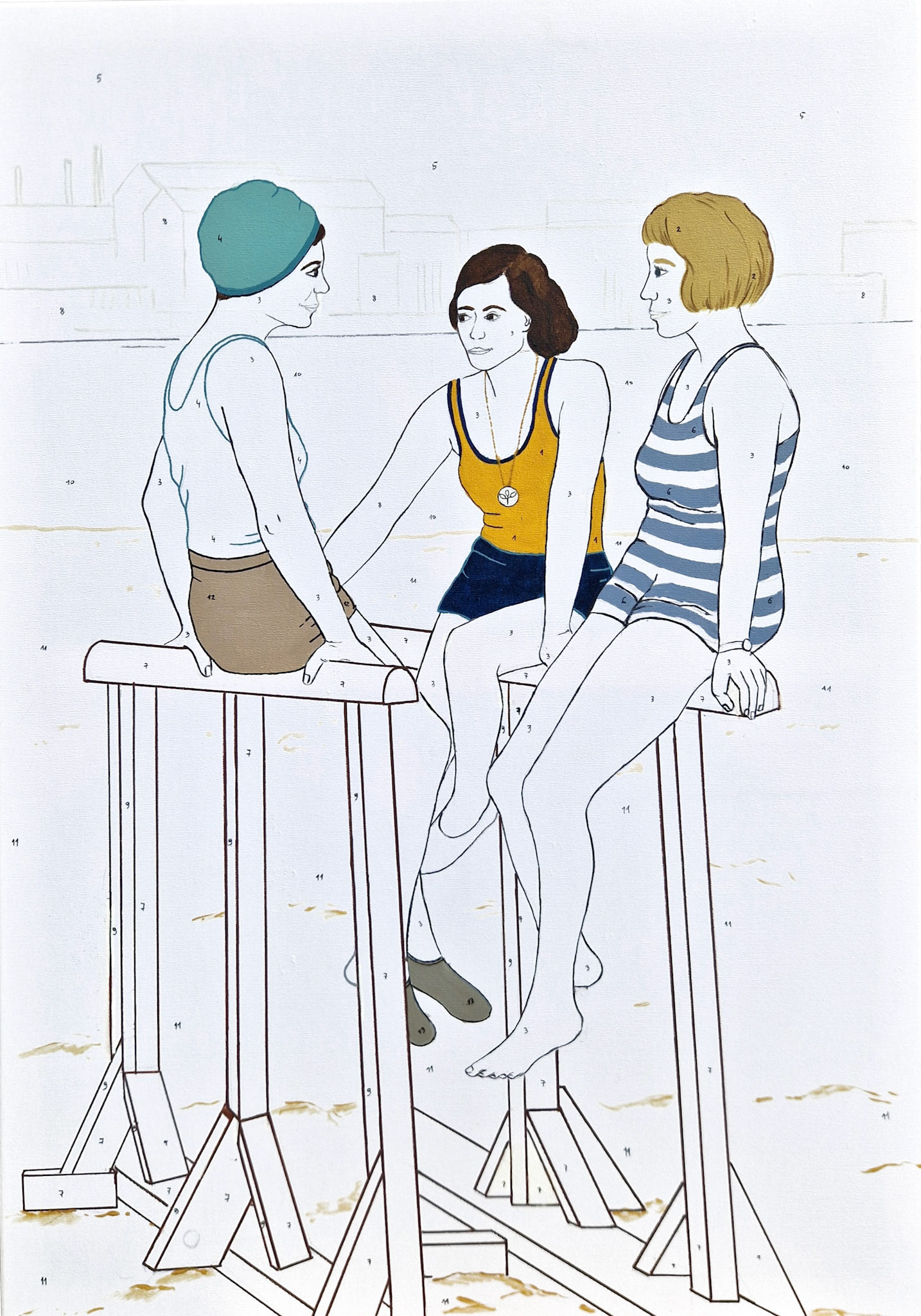 Plaża Poniatówka - 100x70 cm (akryl na płótnie)