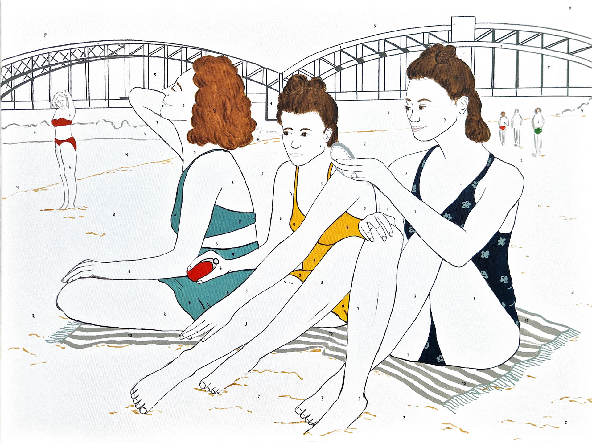 Dzień na plaży - 60x80 cm (akryl na płótnie)
