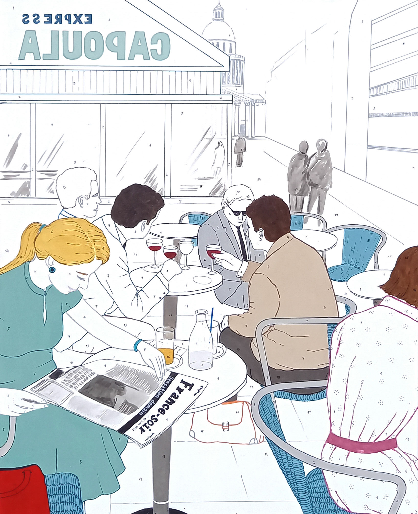 Kawiarnia w Paryżu, 100x80cm