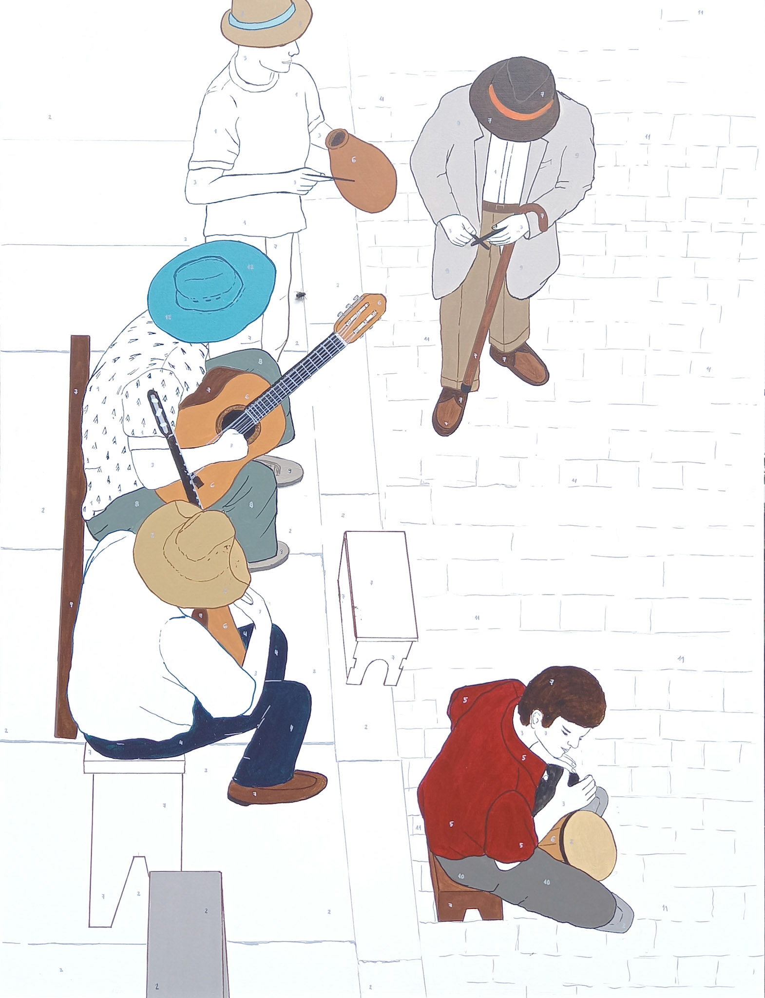 Muzykanci, 120x90cm