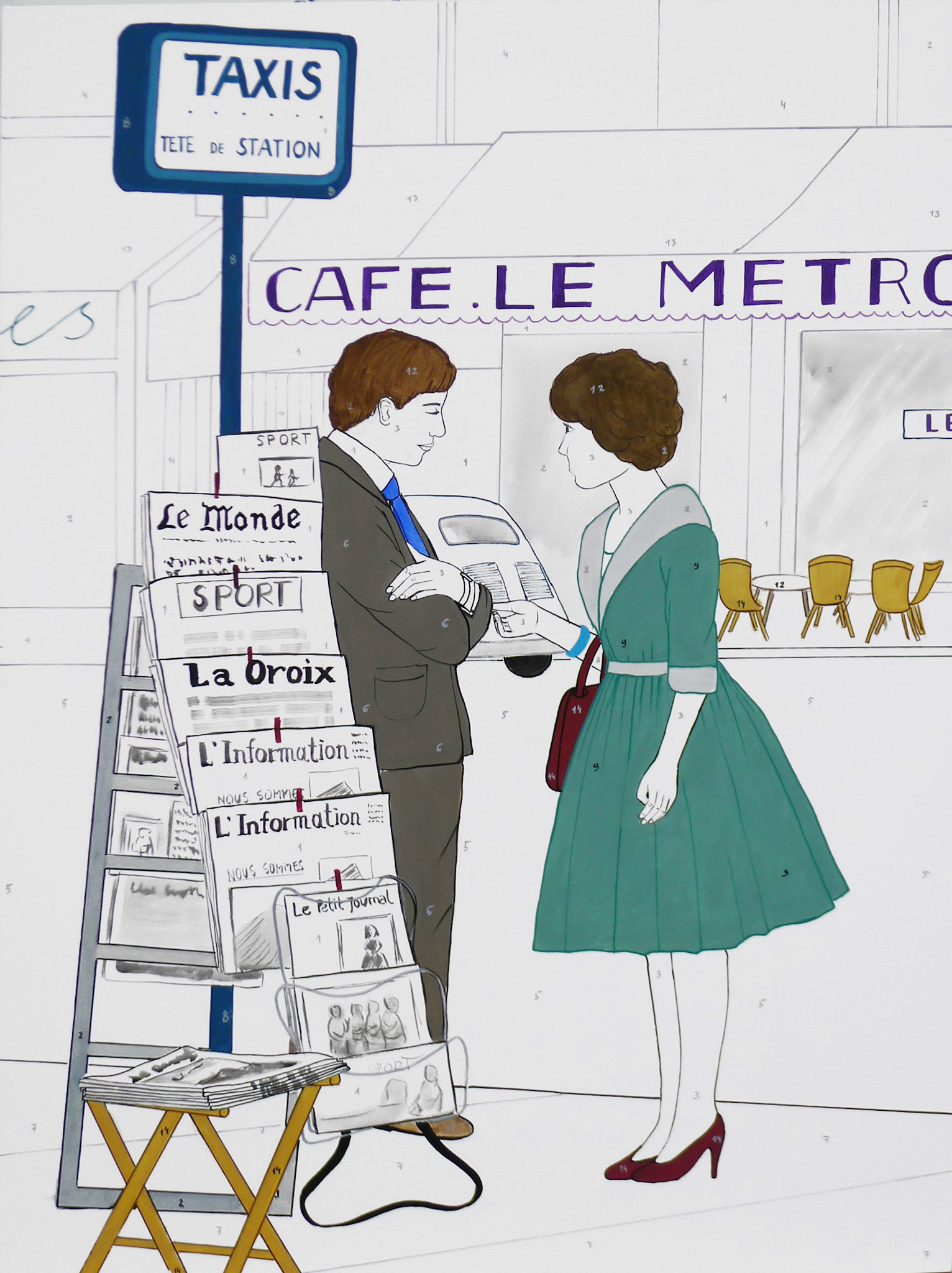 Cafe le metro, 110x80cm