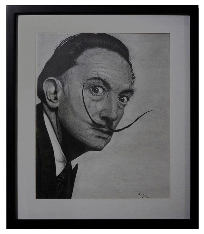Retrato Salvador Dalí, medidas del cuadro 47x55cm DISPONIBLE