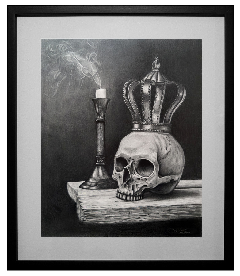 Dibujo Craneo, medidas del cuadro 47x55cm DISPONIBLE