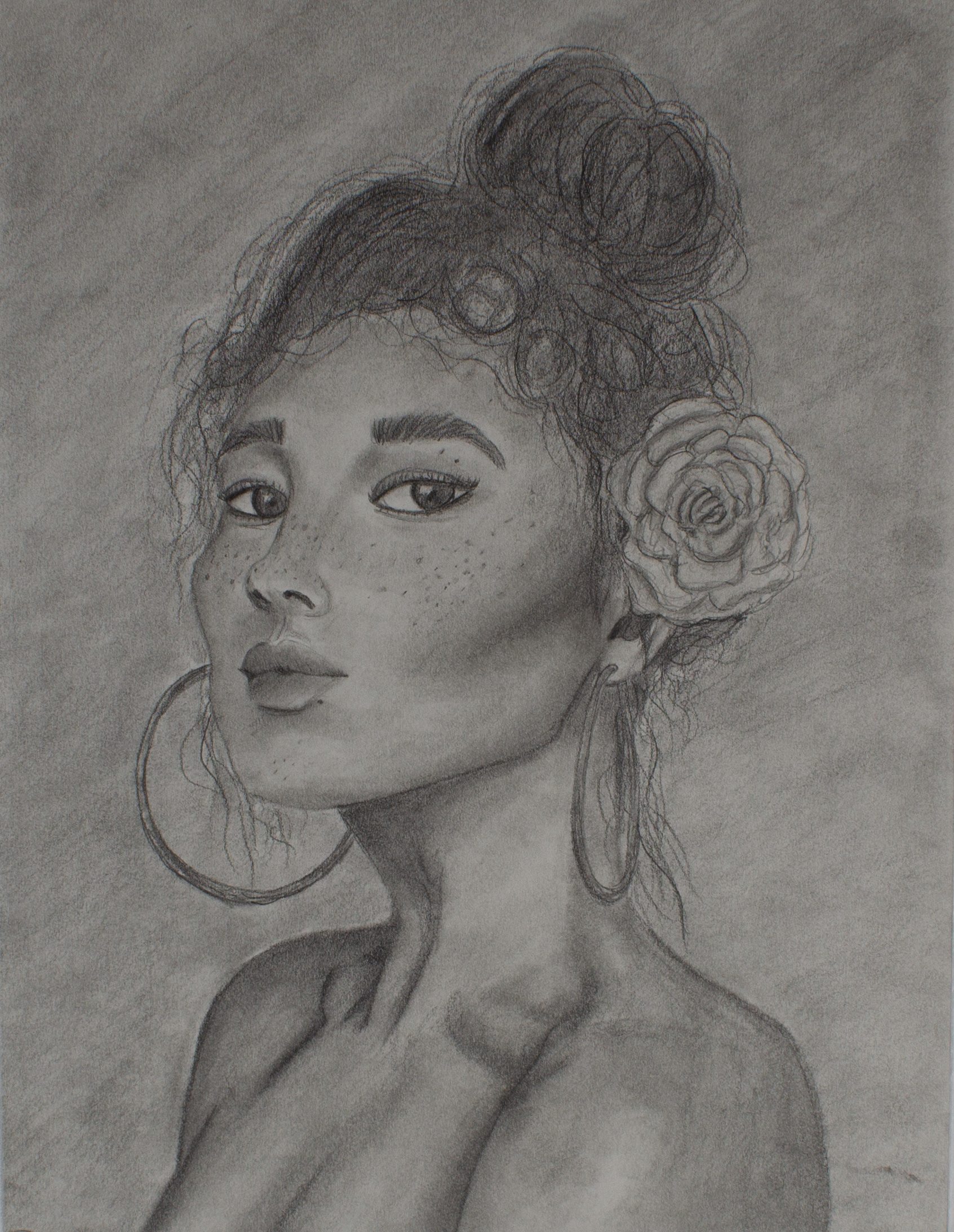 Pencil Drawing of Woman