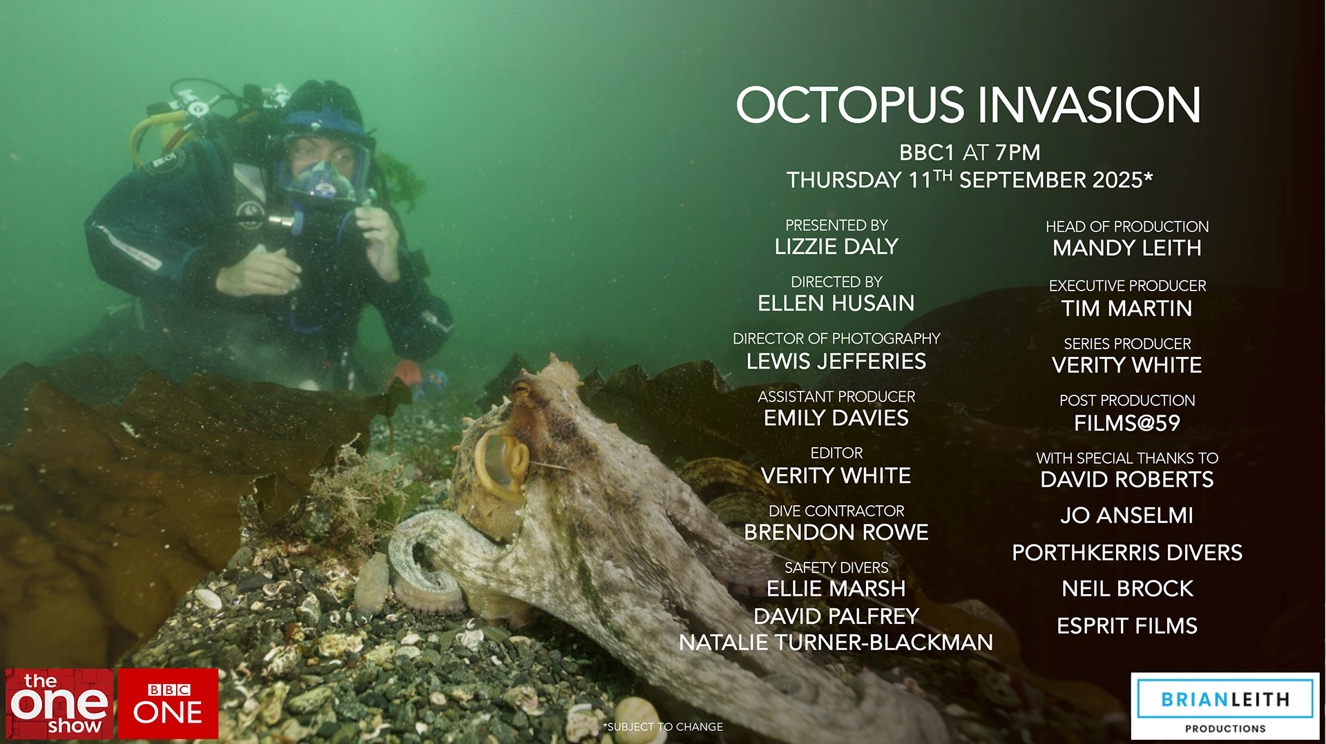 Director of Photography for BBC One show film 