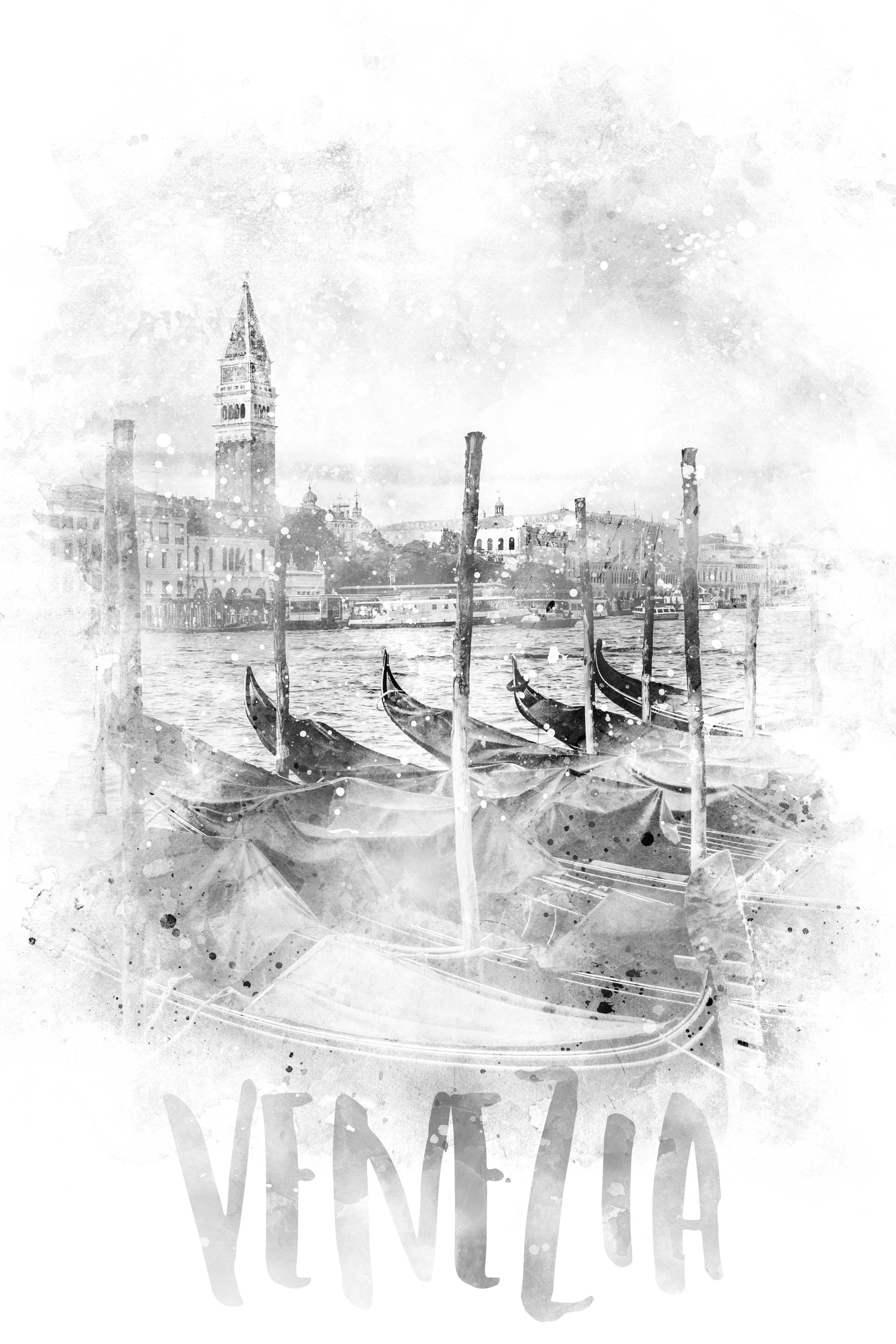 UA035_Monochrome Art CANAL GRANDE | watercolor