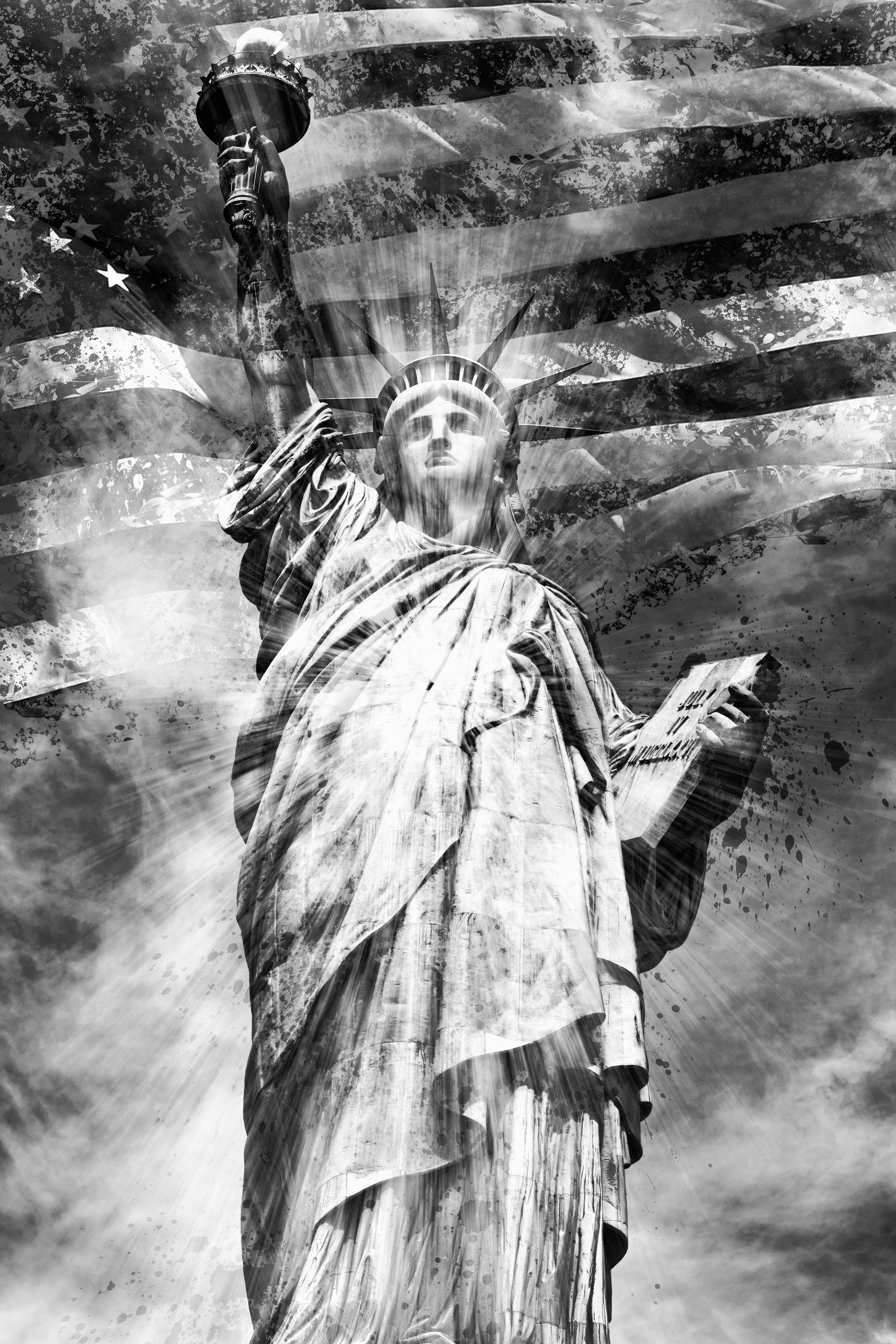 UA012_Monochrome Art STATUE OF LIBERTY