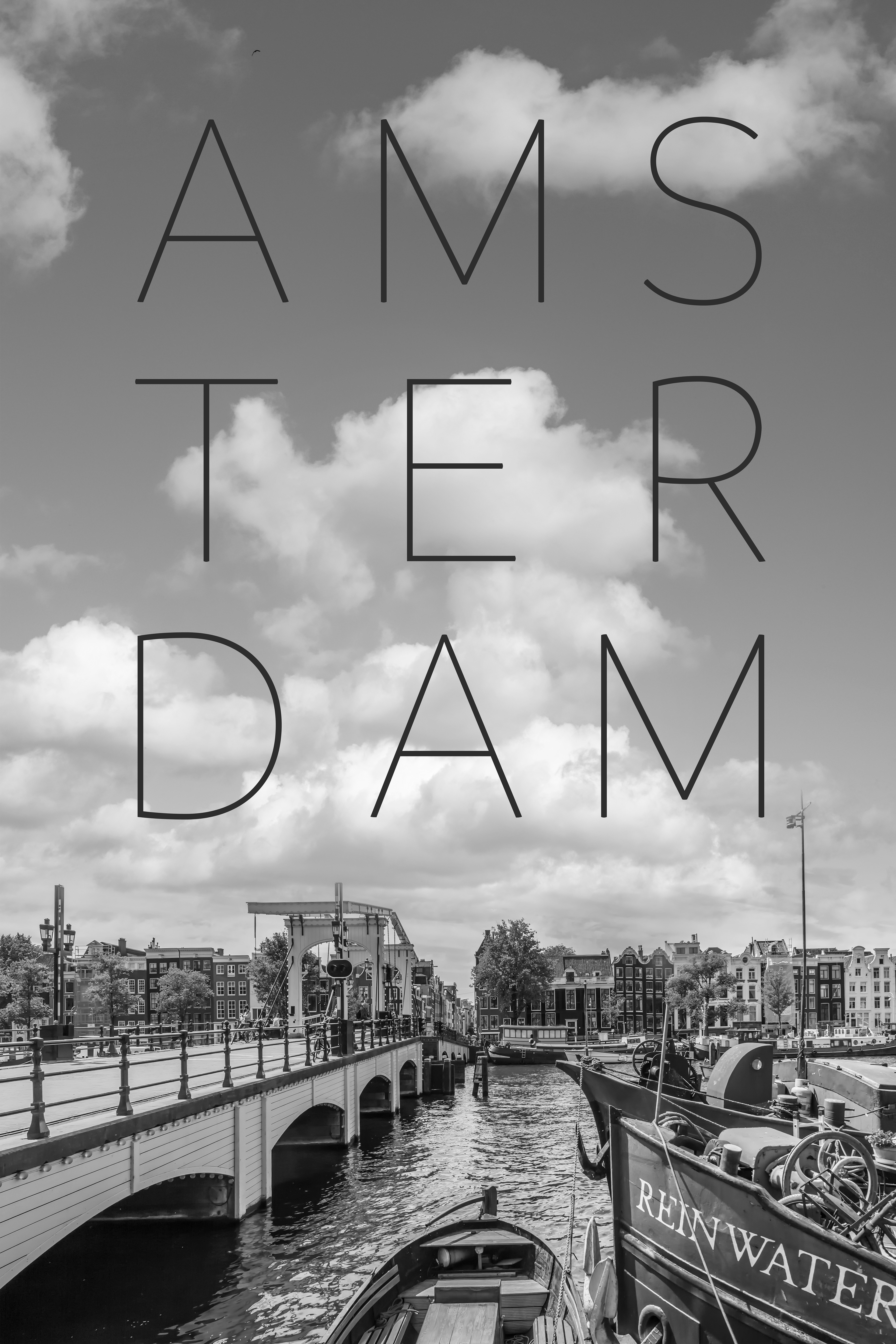 MS017_AMSTERDAM Magere Brug | Text & Skyline