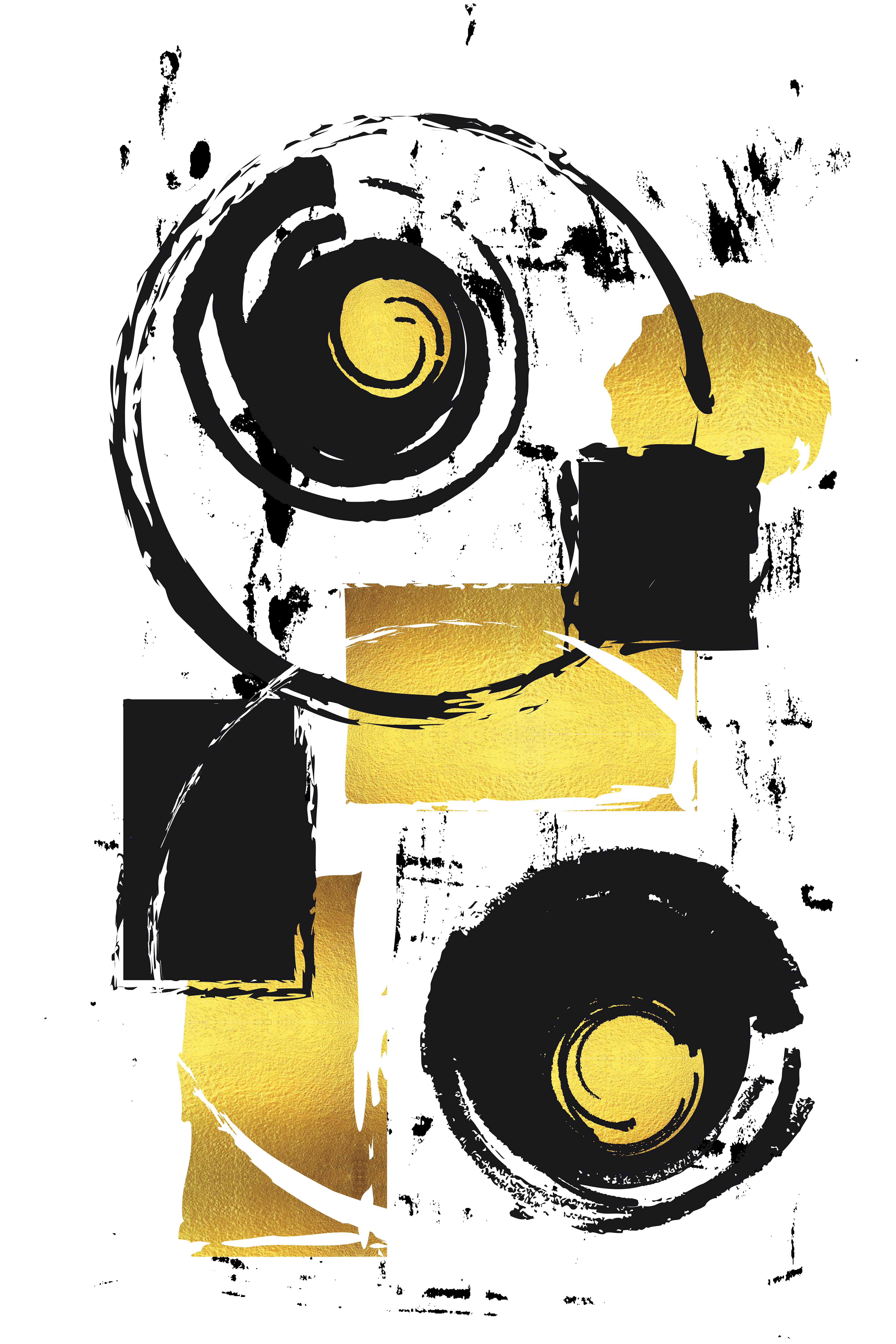 GA009_Abstract Painting No. 37 | gold