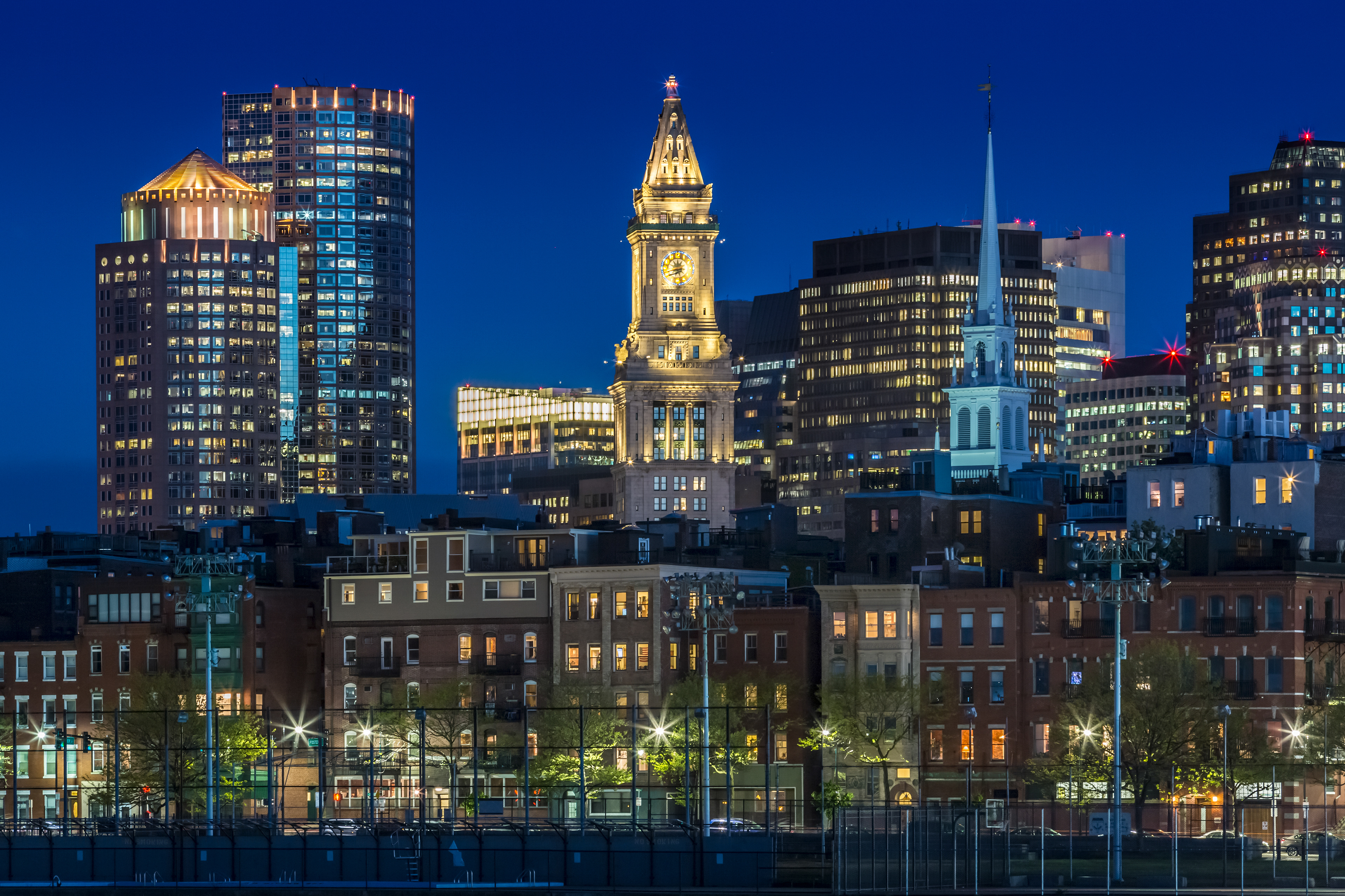 CS013_BOSTON Evening Skyline of North End & Financial District