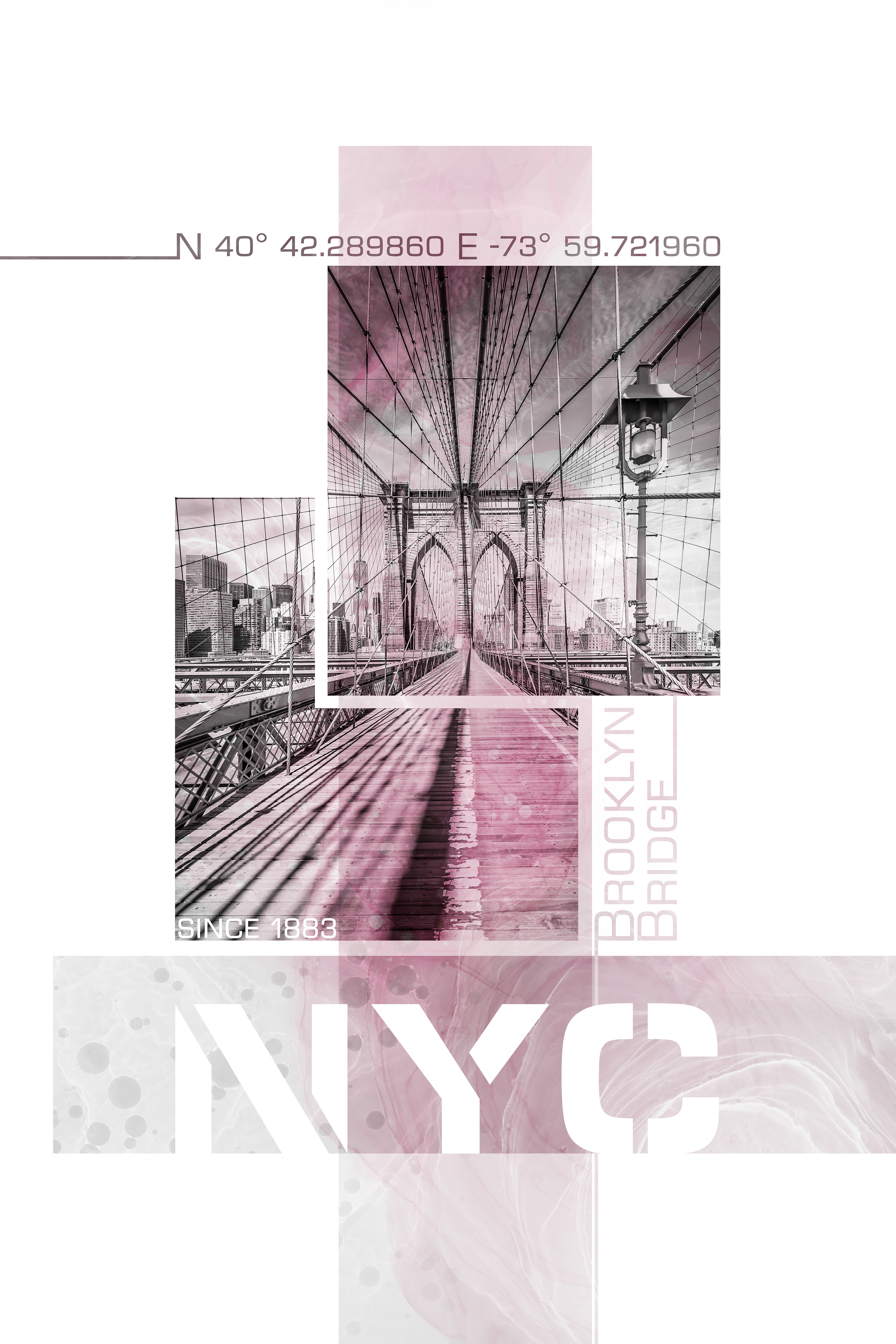 PC051_NYC Brooklyn Bridge | pink marble