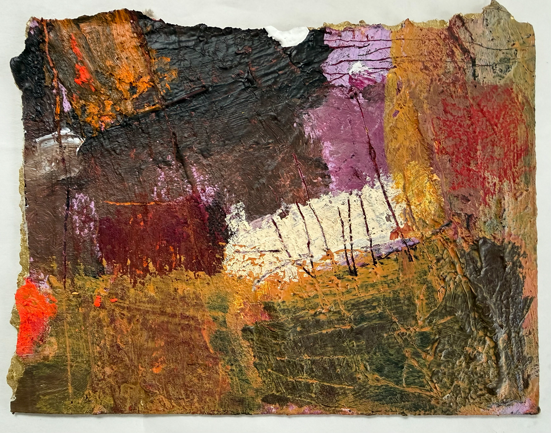 Torn, turned & painted gold II