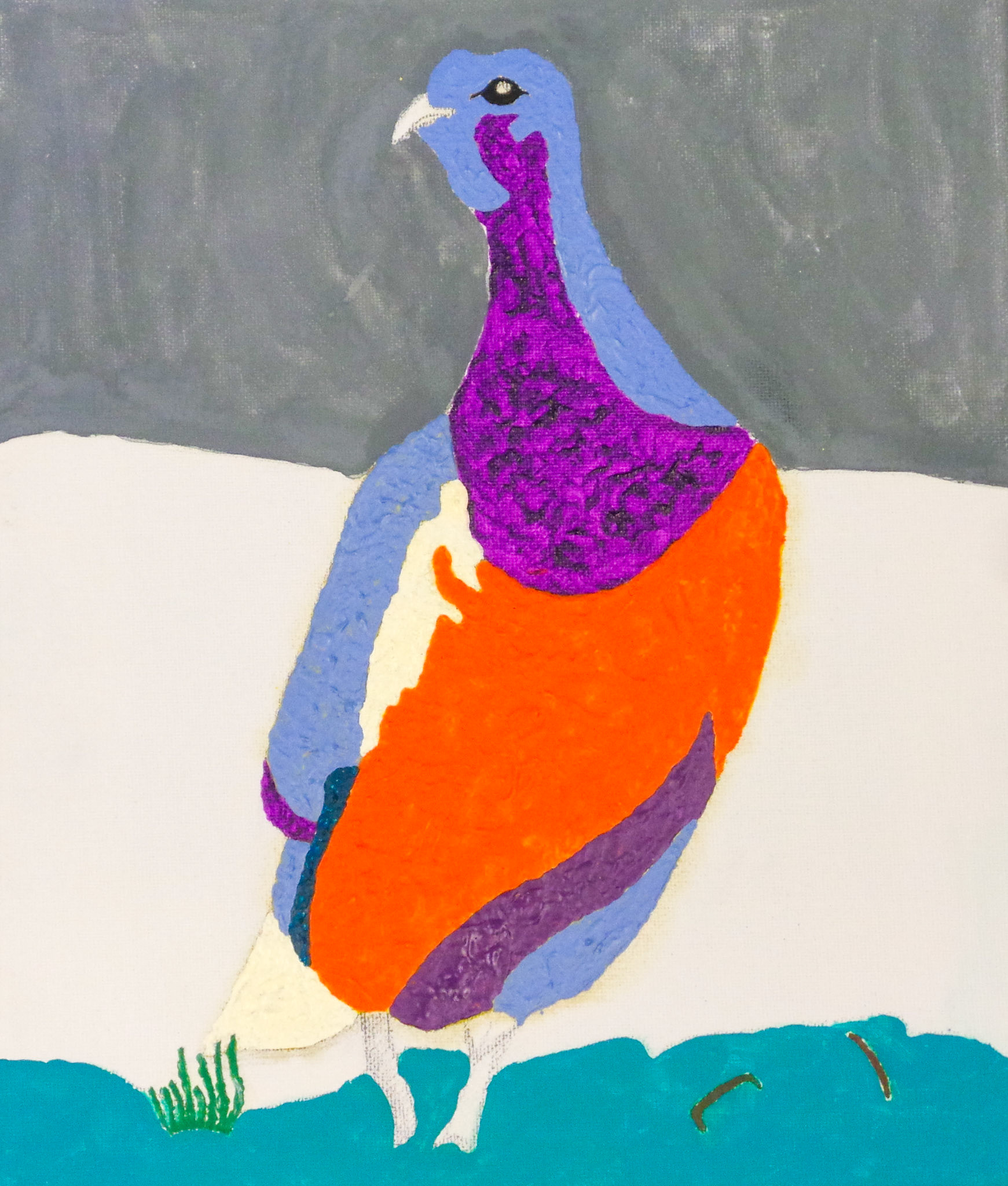 Sketch III for Series Galliformes, Tampere 2019; Oil color and pencil on canvas.