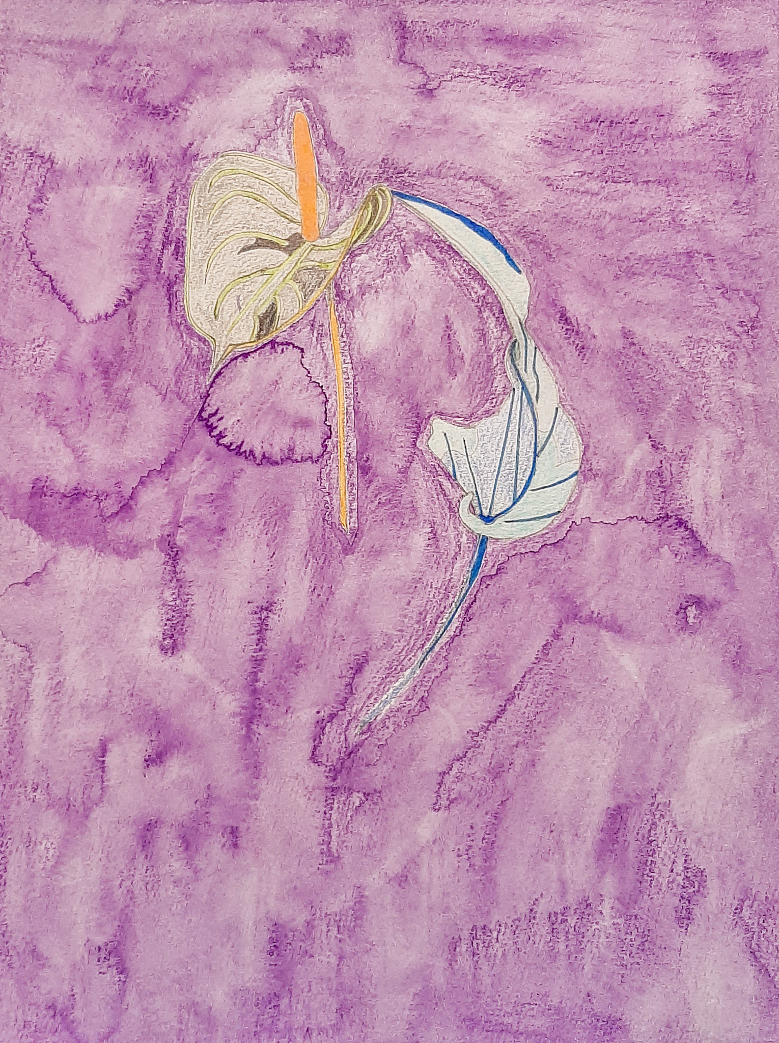 Flamenco II, 2019 Mixed media on aquarelle paper 24x32 cm