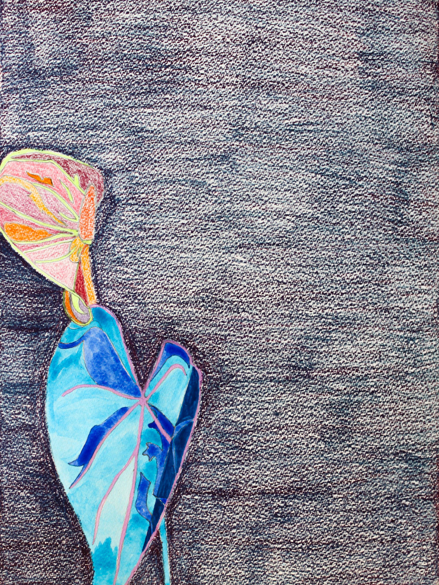 Anthurium III, 2019, 23,8 x 32 cm, Mixed media on Aquarelle paper