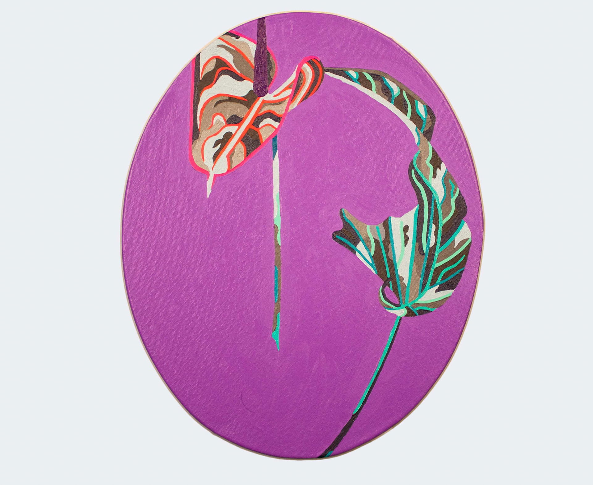 Anthurium II, 2019; 51x41 cm Acrylic and oil on canvas