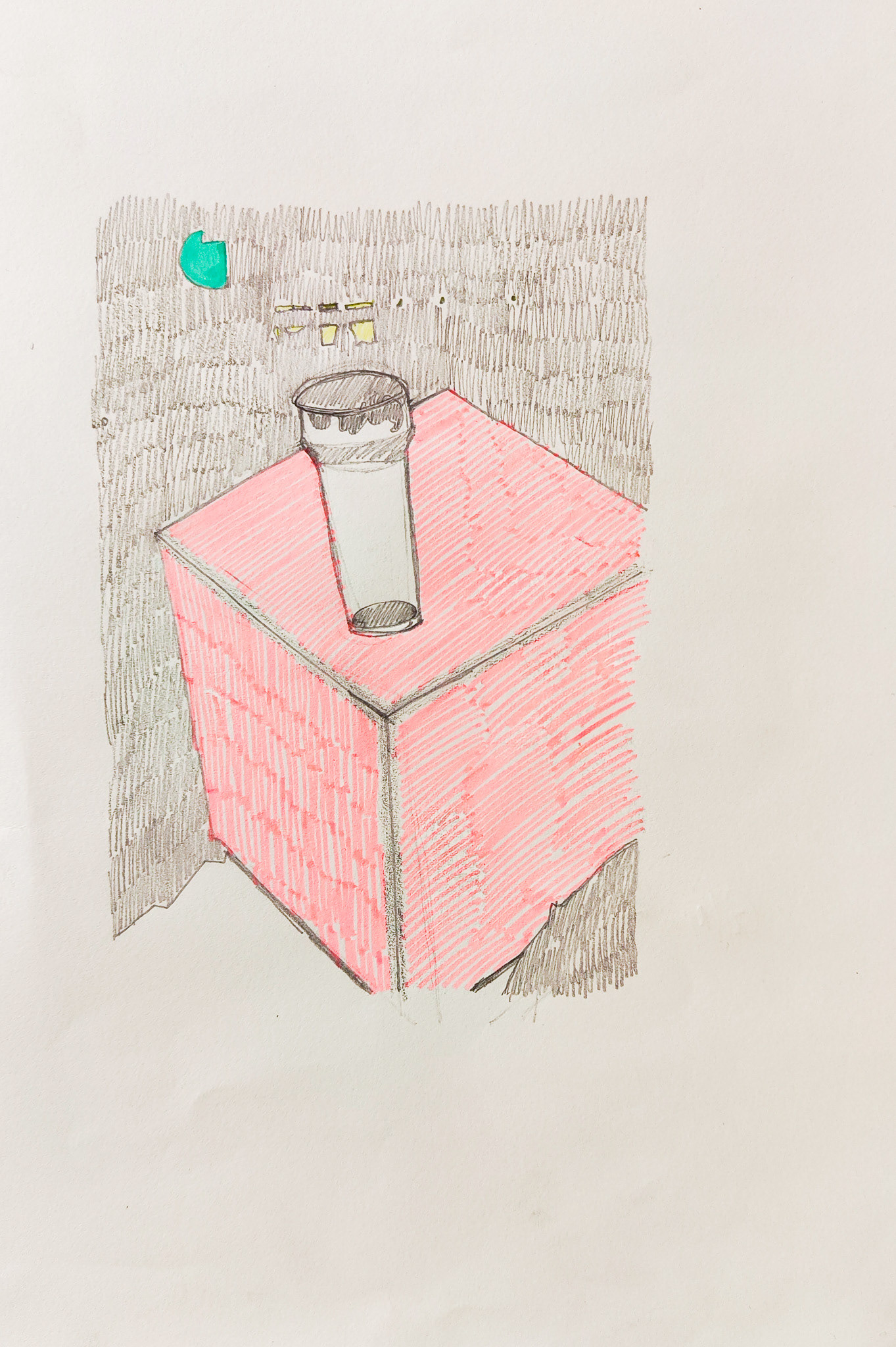 Profile VII, At the club, Helsinki 2017; Pencil and felt pen on paper; 29,5x21 cm