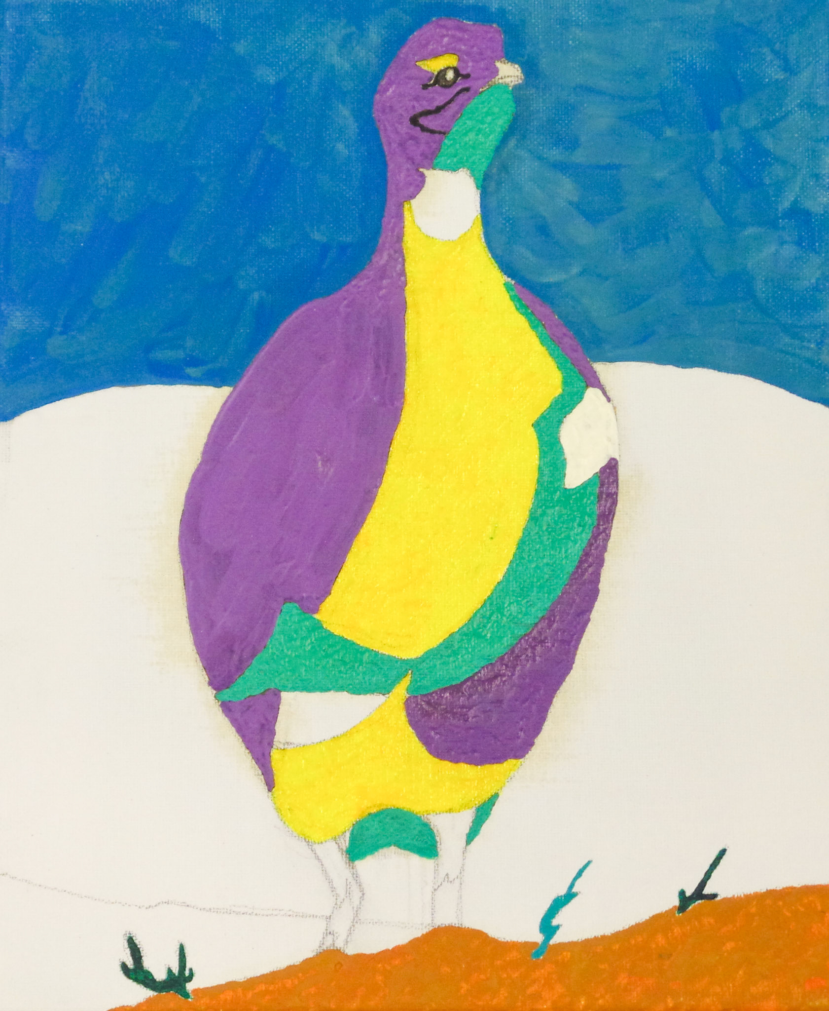 Sketch II for Series Galliformes, Tampere 2019; Oil color and pencil on canvas