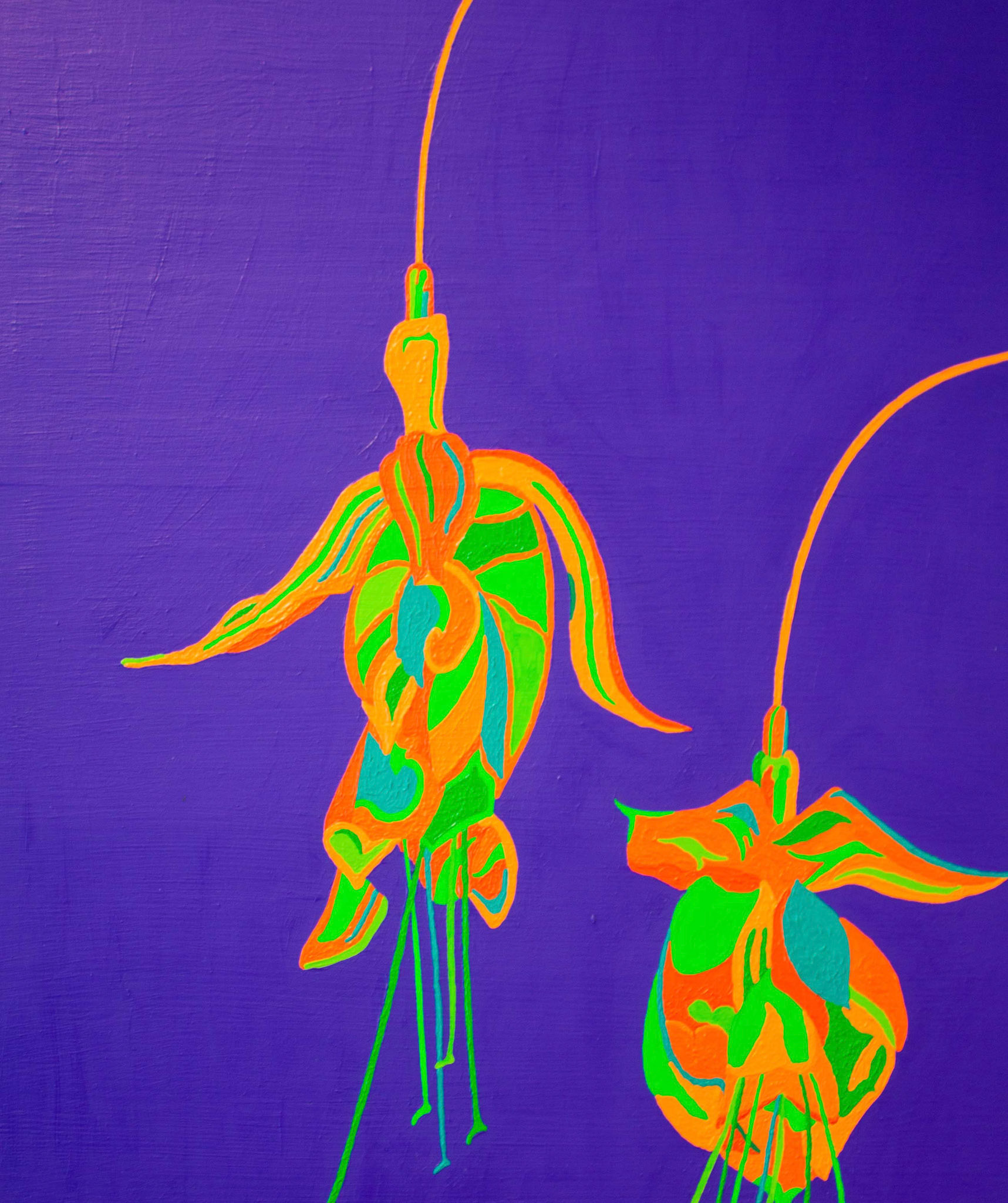 Fuchsia I, 2018; 59x50 cm Acrylic and oil on wood