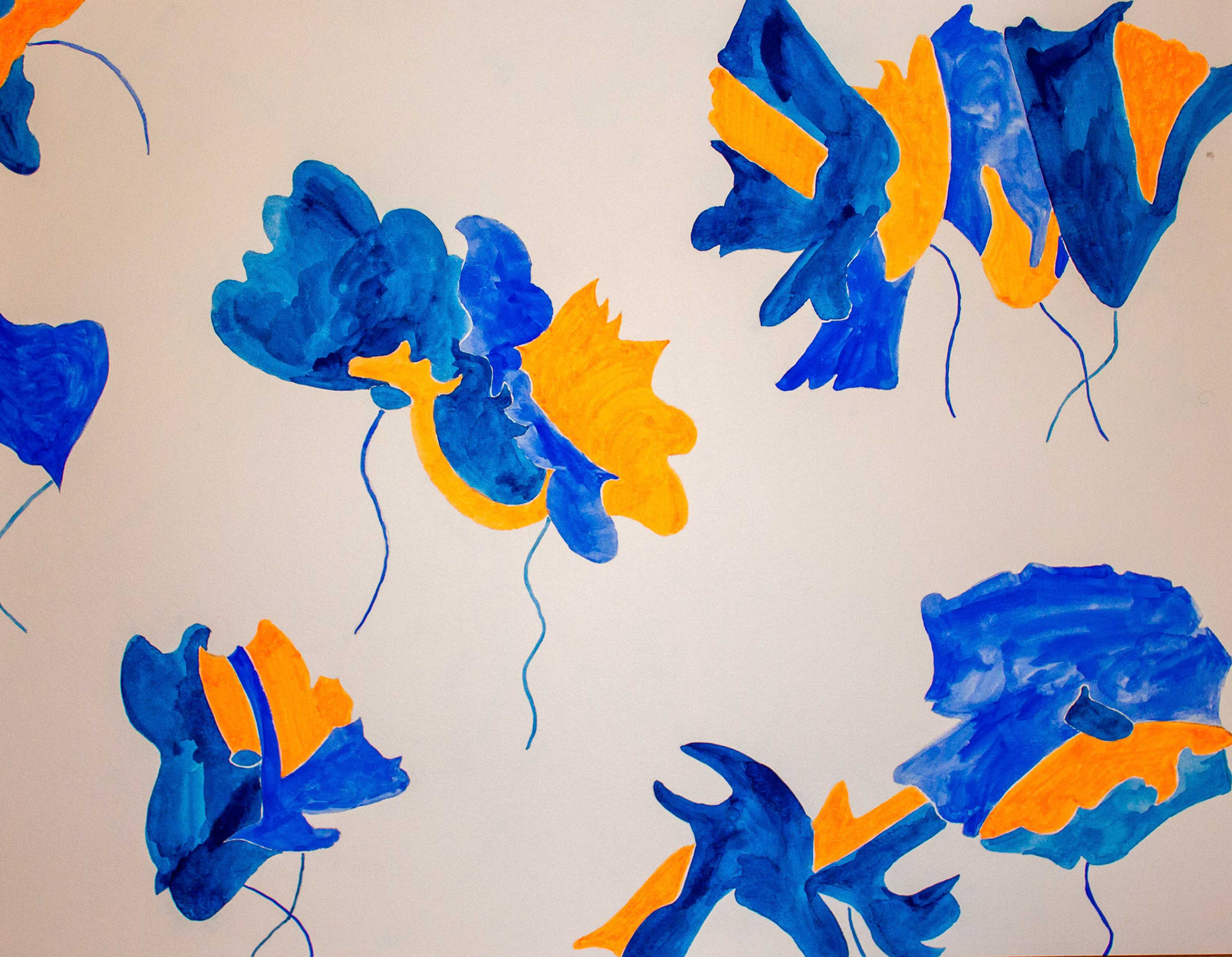 Poppies, 2017 Mixed media on aquarelle paper 65x50 cm