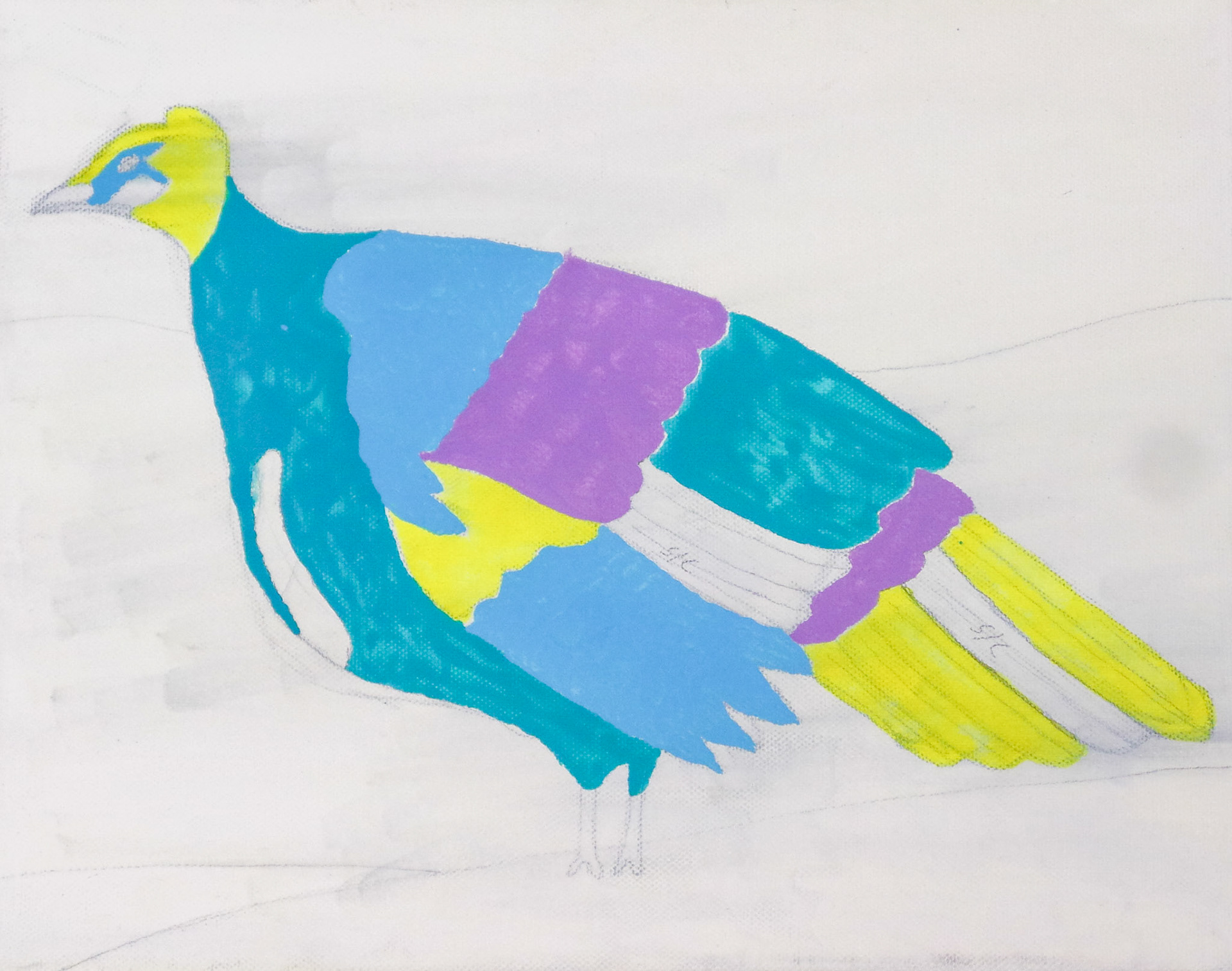 Sketch IV for Series Galliformes, Tampere 2019; Oil color and pencil on canvas