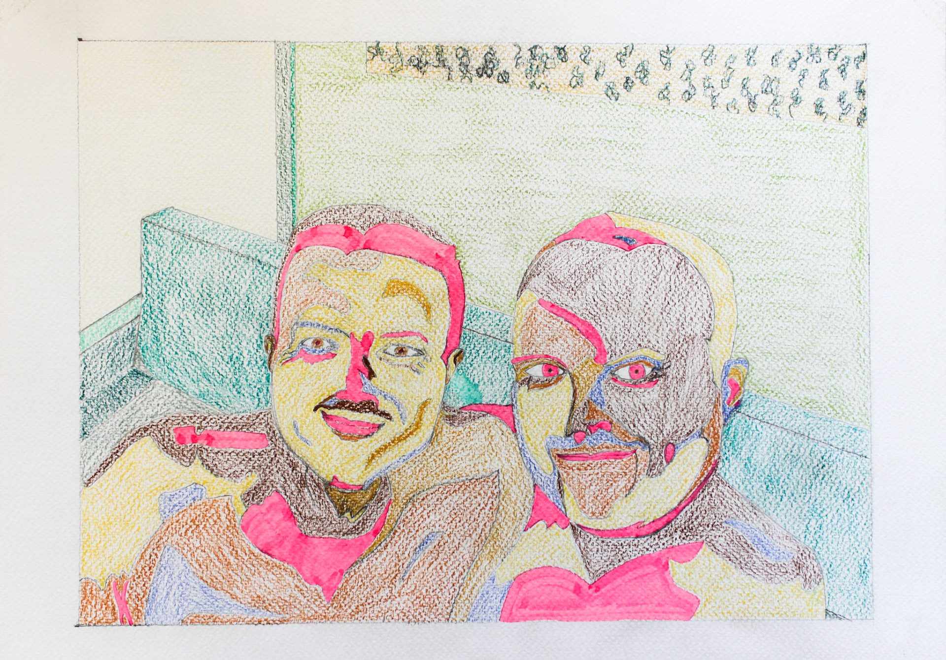 Profile II, 2019, 41,8 x 30 cm, Mixed media on Aquarelle paper,