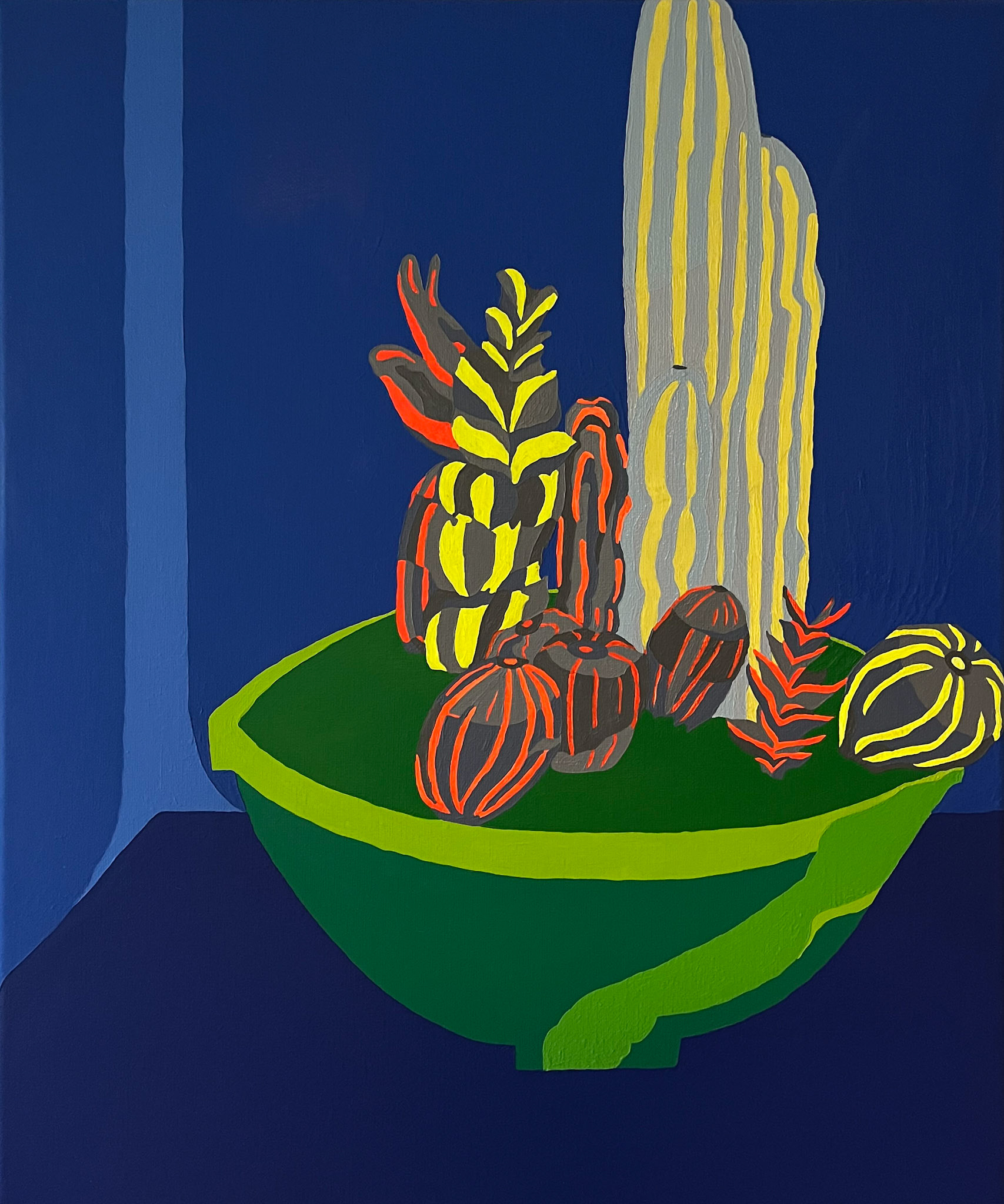 Cactus I, Finland 2024; Oil and acrylic on linen; 46x55 cm